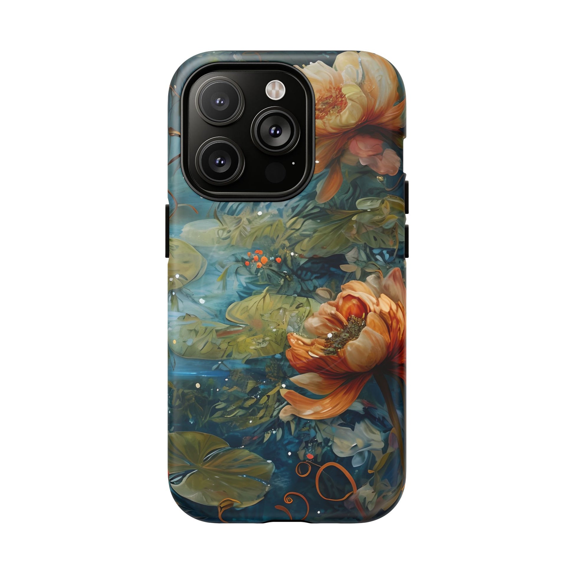 Waterlily Nocturne iPhone 14 Pro Case - Artistic Tough Cover - MagSafe Compatible - Premium Drop Protection