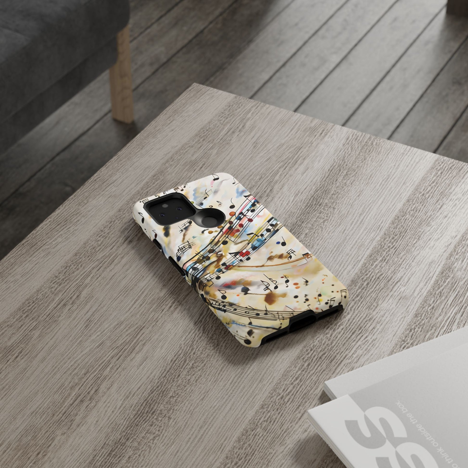 Melodic Flow Abstract Music Notes Tough Case for Google Pixel 5 5G - Shockproof Phone Cover