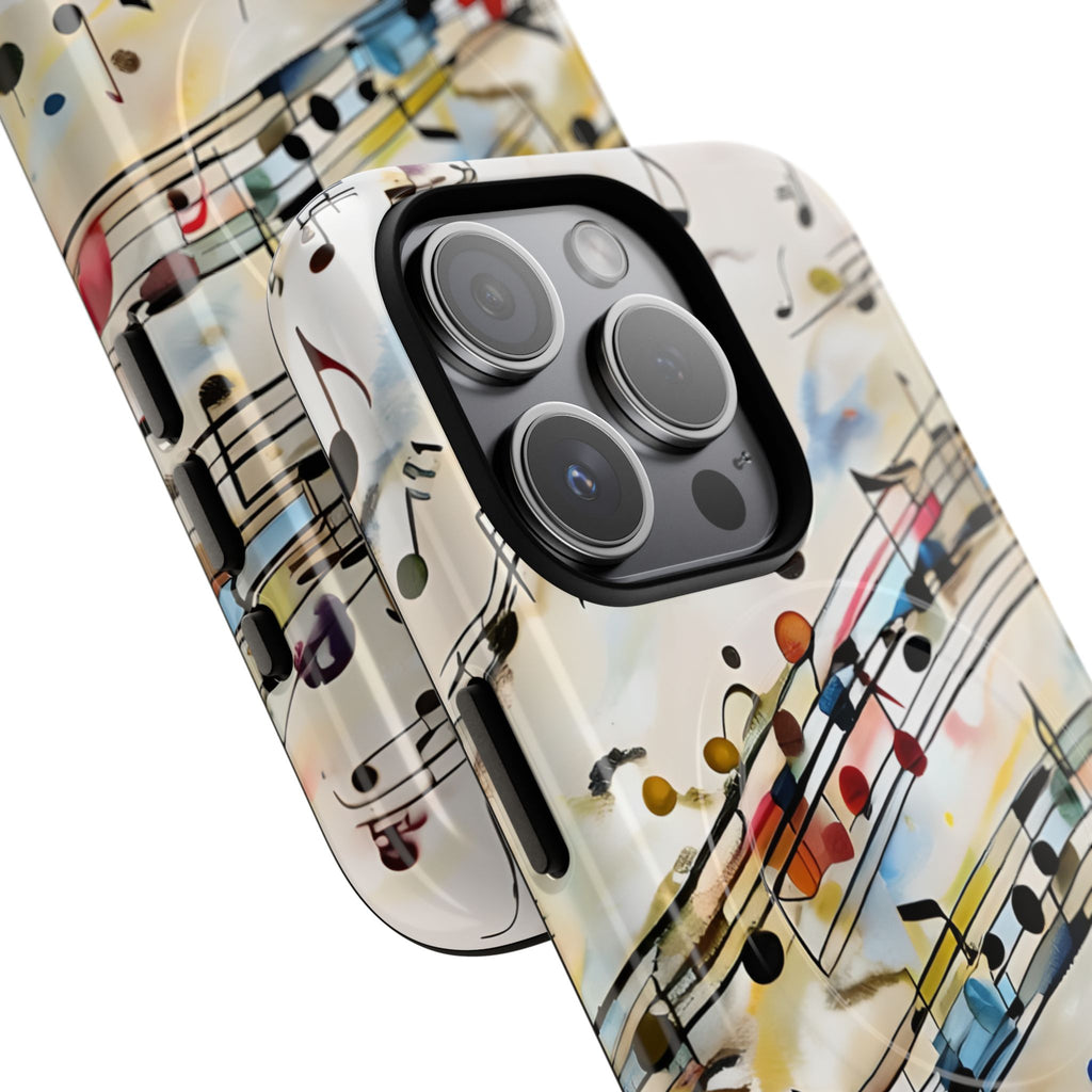 Melodic Flow Abstract Music Notes iPhone 15 Pro MagSafe Case