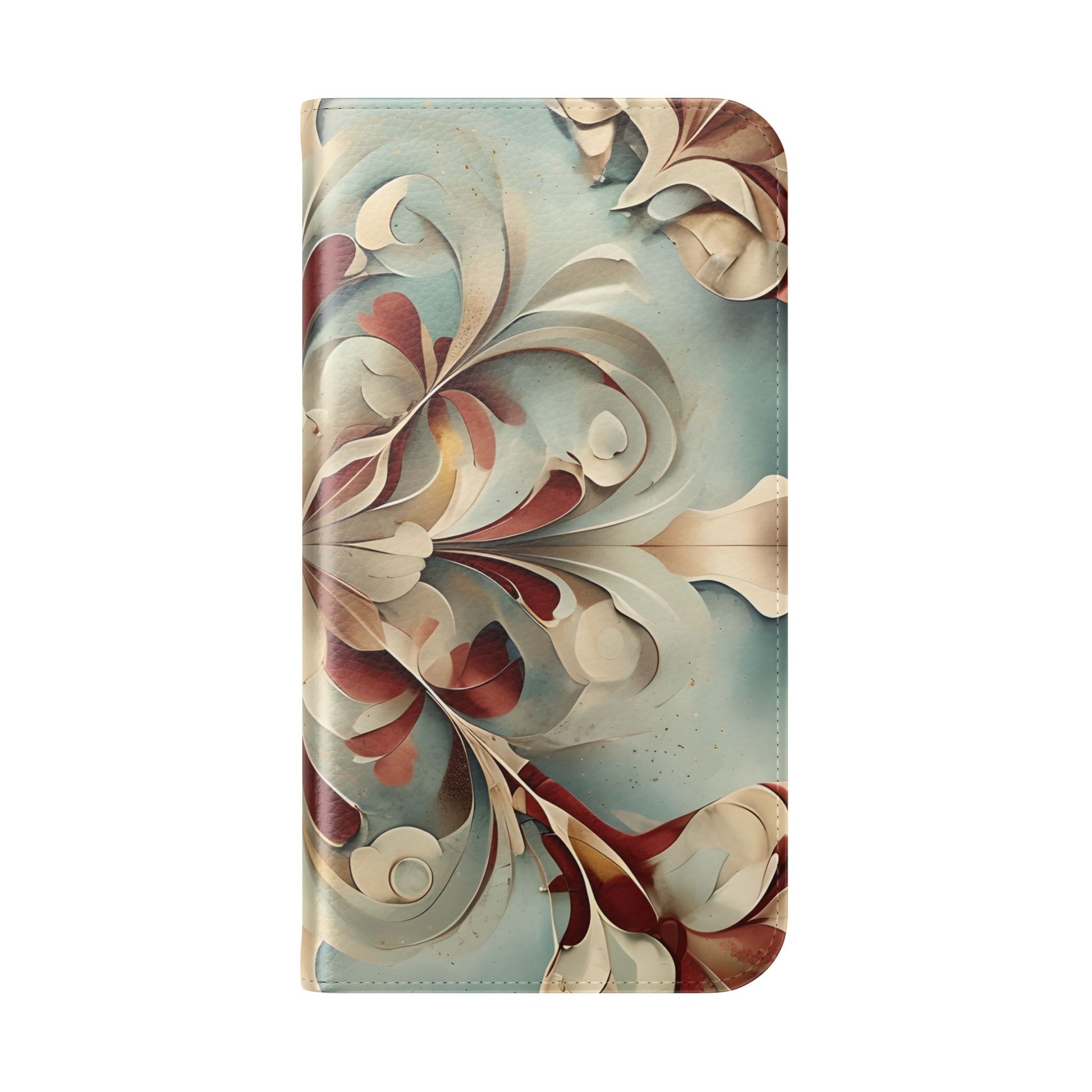 Vintage Baroque Blossom Wallet Phone Case - Elegant Floral Flip Cover for iPhone 16