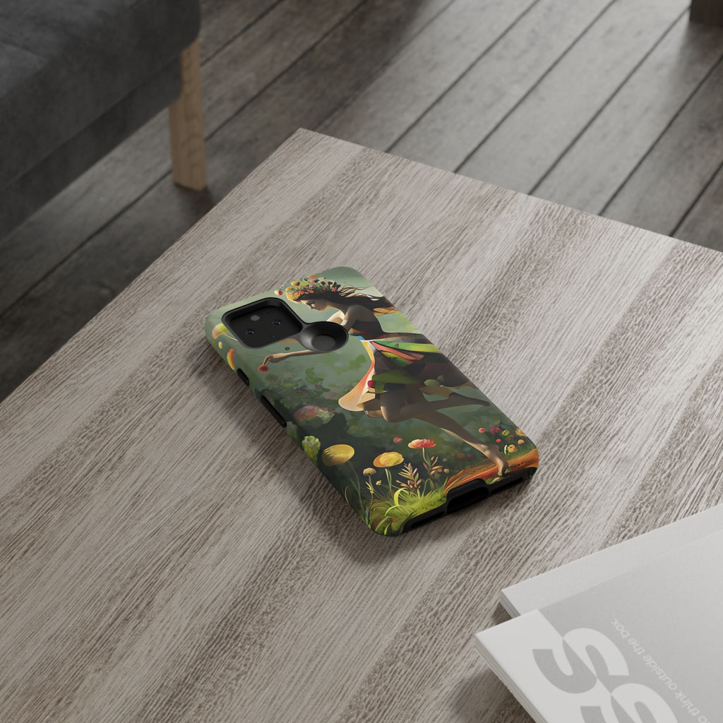 Dancing Wildflower Muse Google Pixel 5 5G Tough Case - Artistic Floral Fantasy Cover - Whimsical Nature-Inspired Protective Accessory