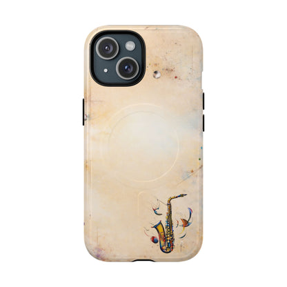 Brass Rhapsody saxophone watercolor music art iPhone MagSafe case