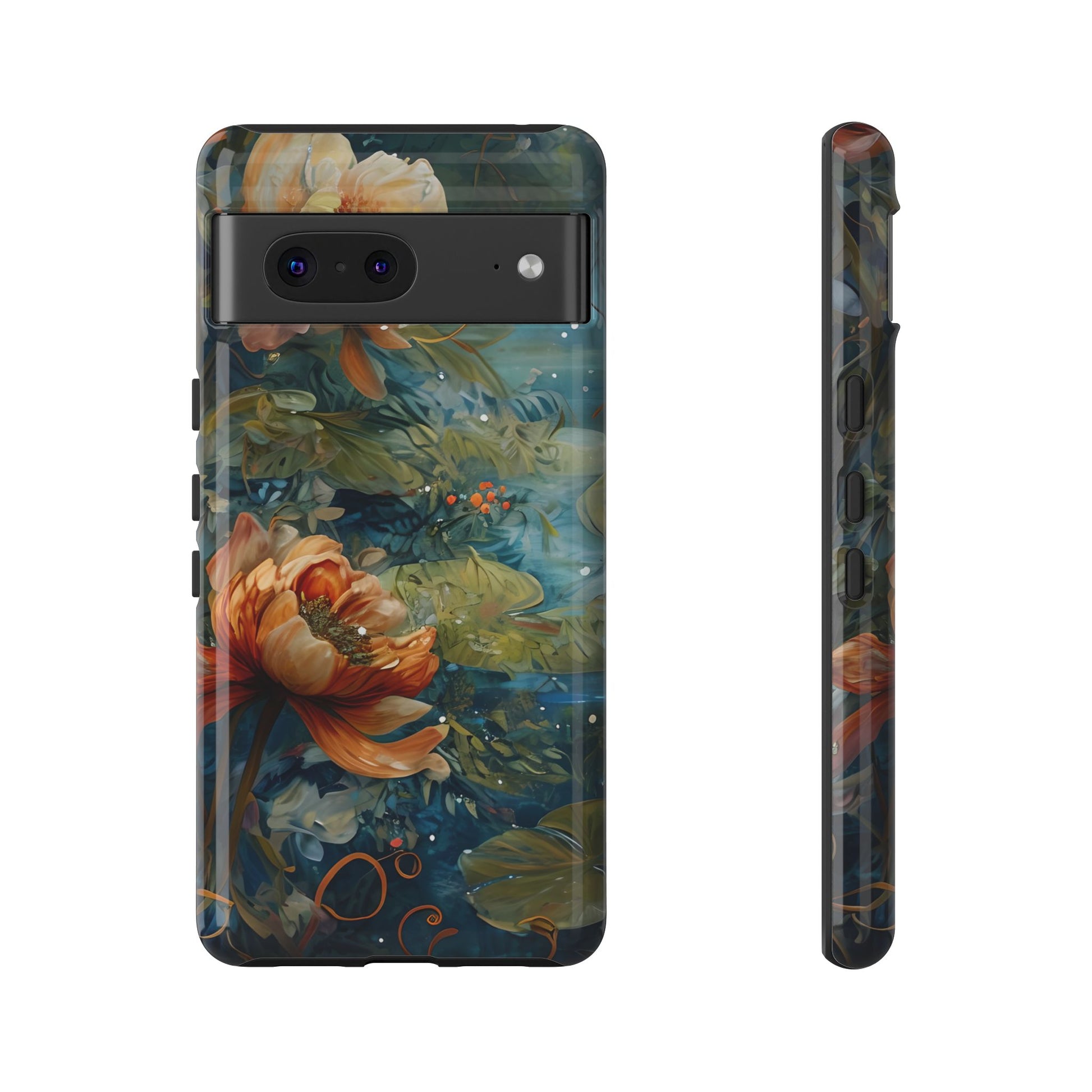 Waterlily Nocturne Tough Case for Google Pixel 7- Premium Artistic Shockproof Cover, Elegant Protective Phone Case