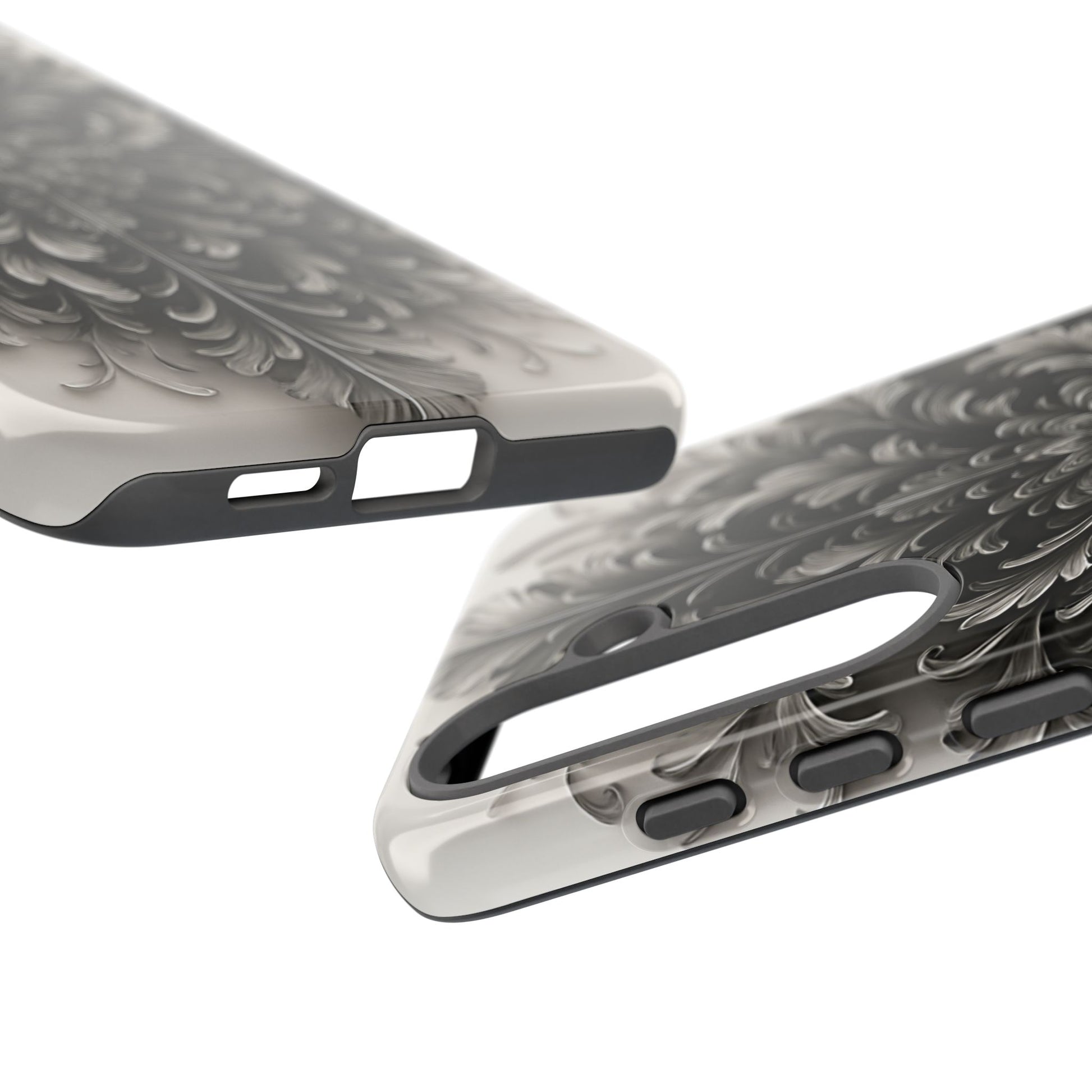 Obsidian Bloom - Elegant Black & White Samsung Galaxy S25 Plus Tough Phone Case - Intricate Mandala Flower Design