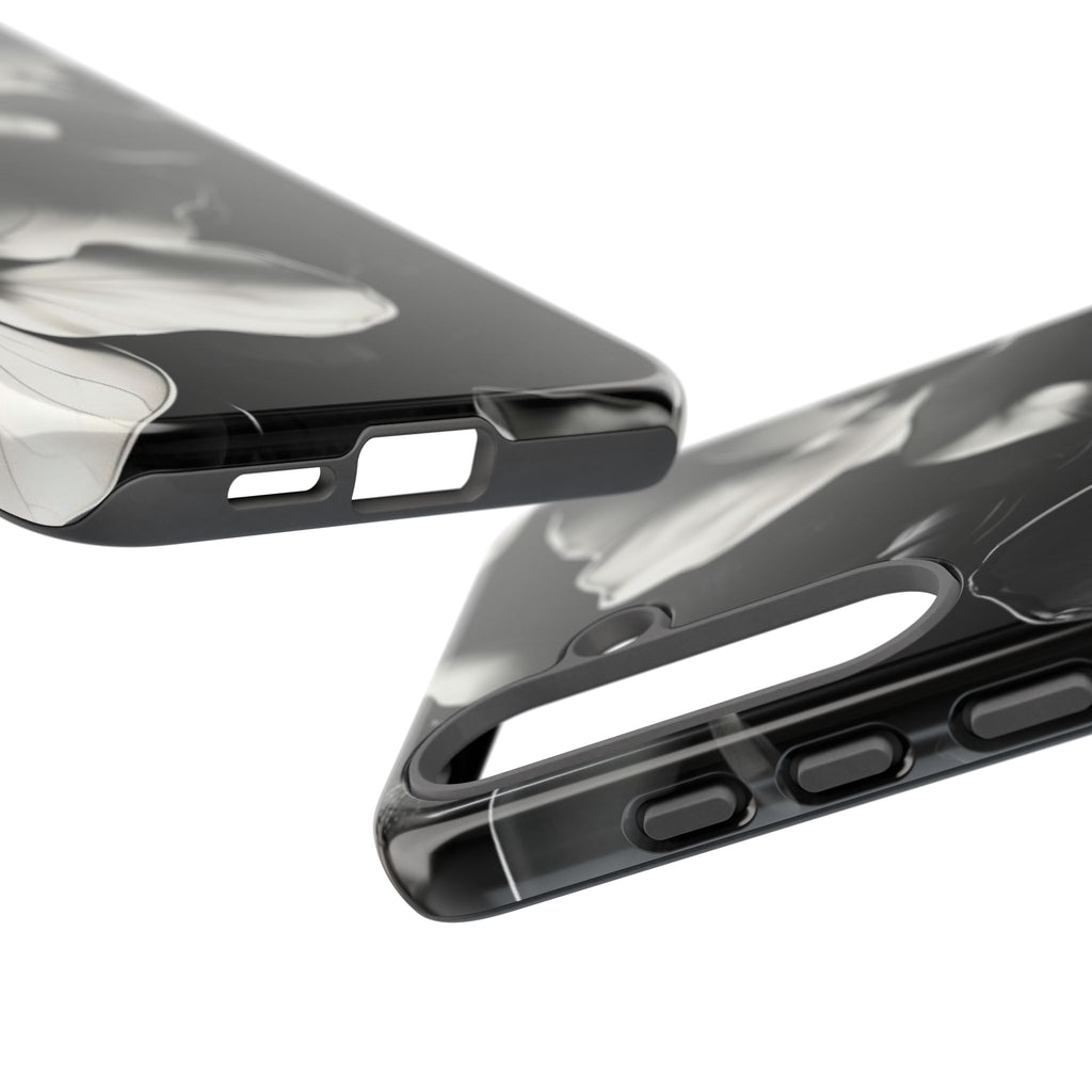 Monochrome Magnolia - Elegant Black & White Floral Samsung Galaxy S25 Plus Tough Phone Case - Artistic Magnolia Design