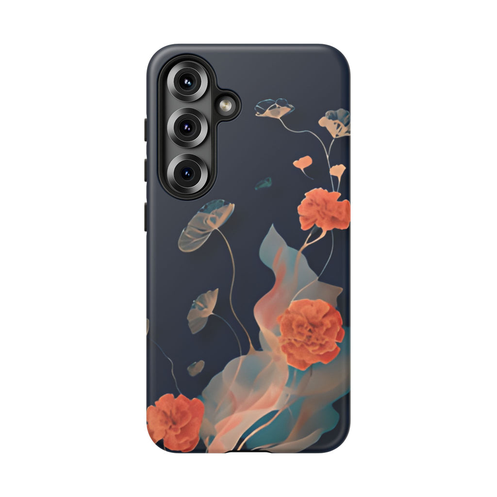 Lotus Reverie - Elegant Artistic Floral Samsung Galaxy S25 Tough Phone Case - Painterly Lotus Blossom Design