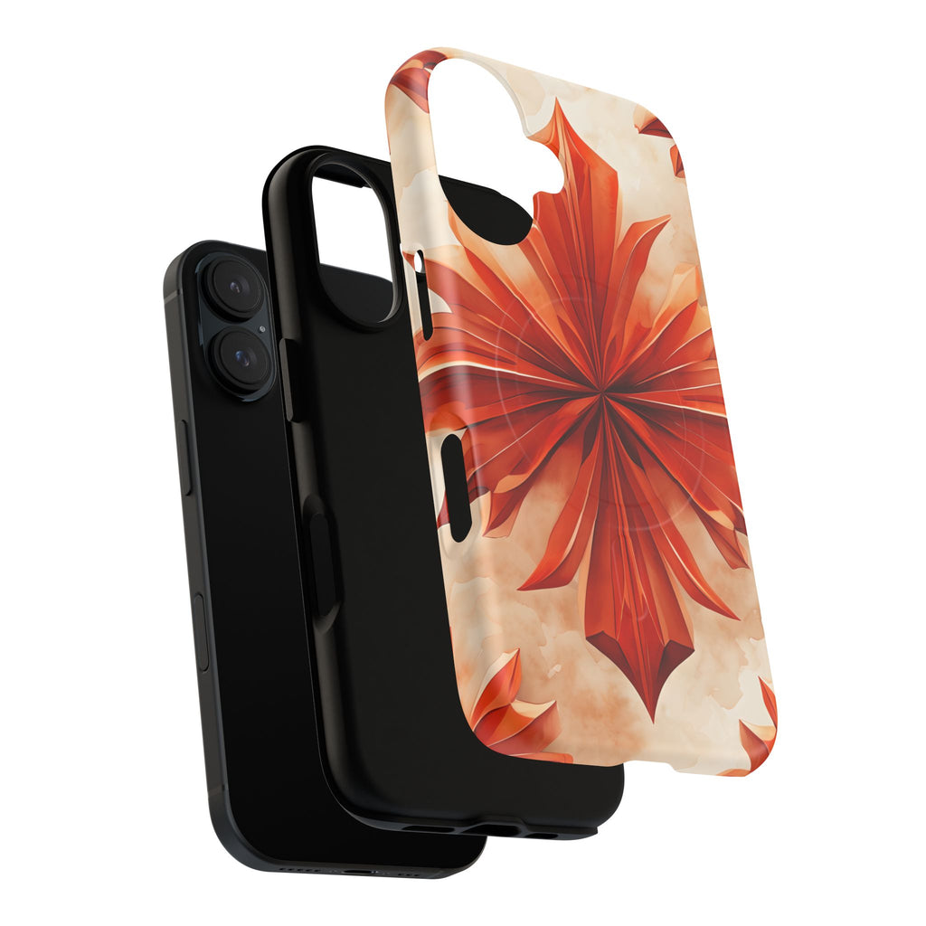 Sunset Fleur iPhone 16 - Kaleidoscope Collection of MagSafe Compatible - Vibrant Sunset Flower Design