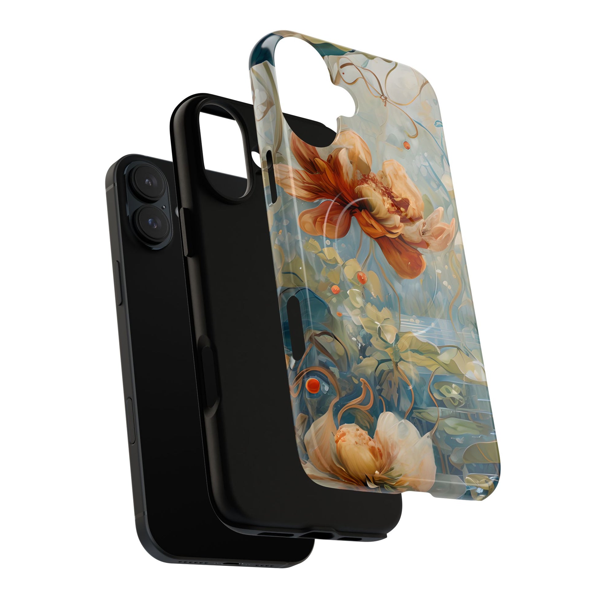 Waterlily Dreamscape - Artistic Floral iPhone 16 Plus MagSafe Phone Case - Waterlily & Lotus Design