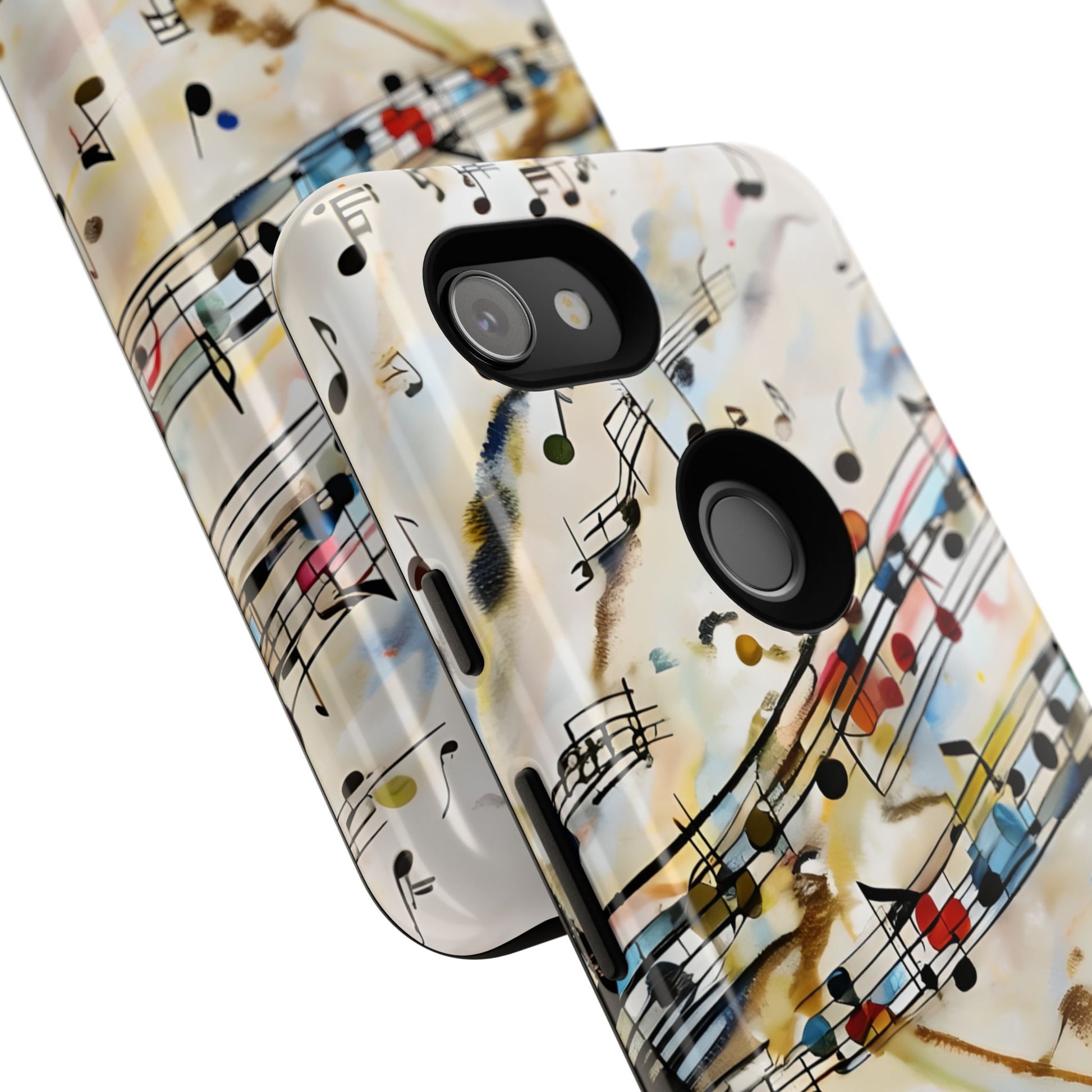 Melodic Flow Abstract Music Notes Tough Case for Google Pixel 3a - Shockproof Phone Cover