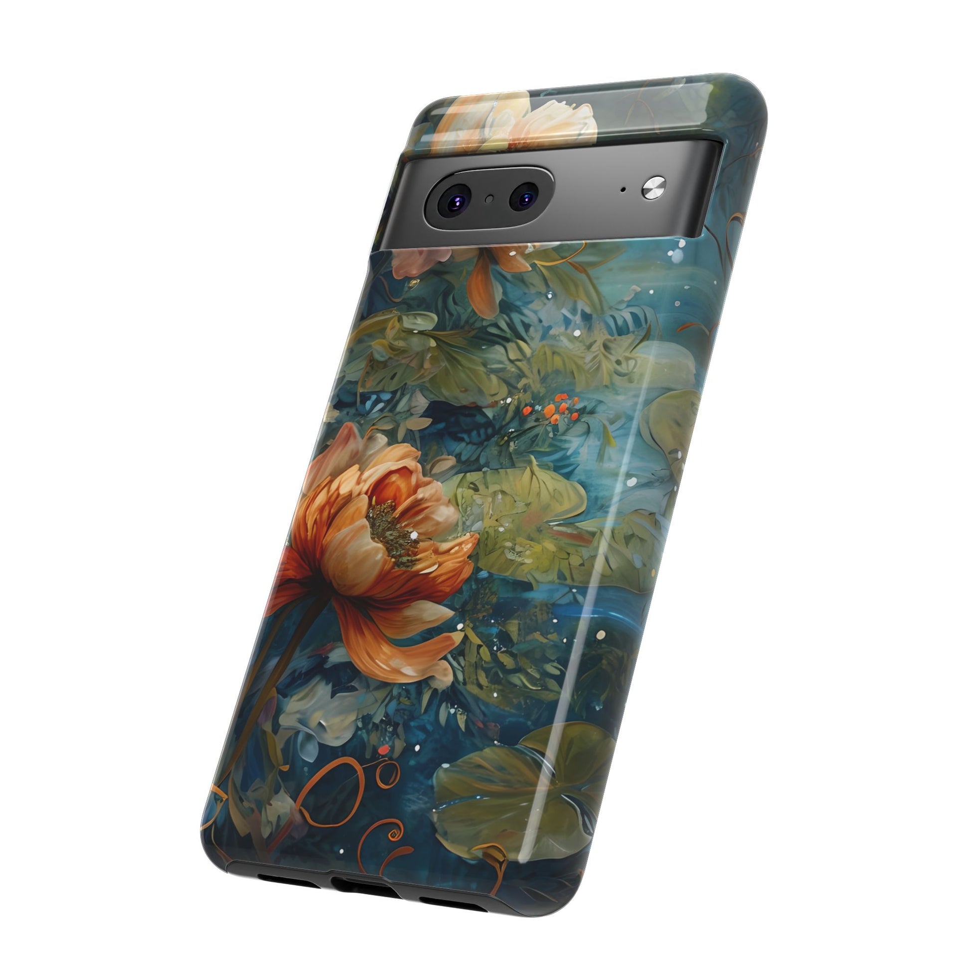 Waterlily Nocturne Tough Case for Google Pixel 7- Premium Artistic Shockproof Cover, Elegant Protective Phone Case