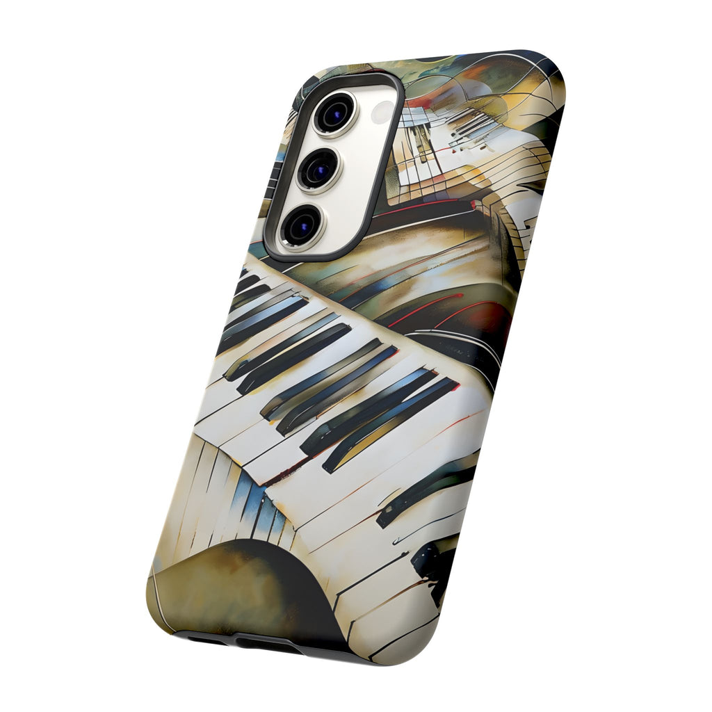 Ivory Cascade Abstract Keyboard Music Tough Case for Samsung Galaxy S23 - Shockproof Phone Cover
