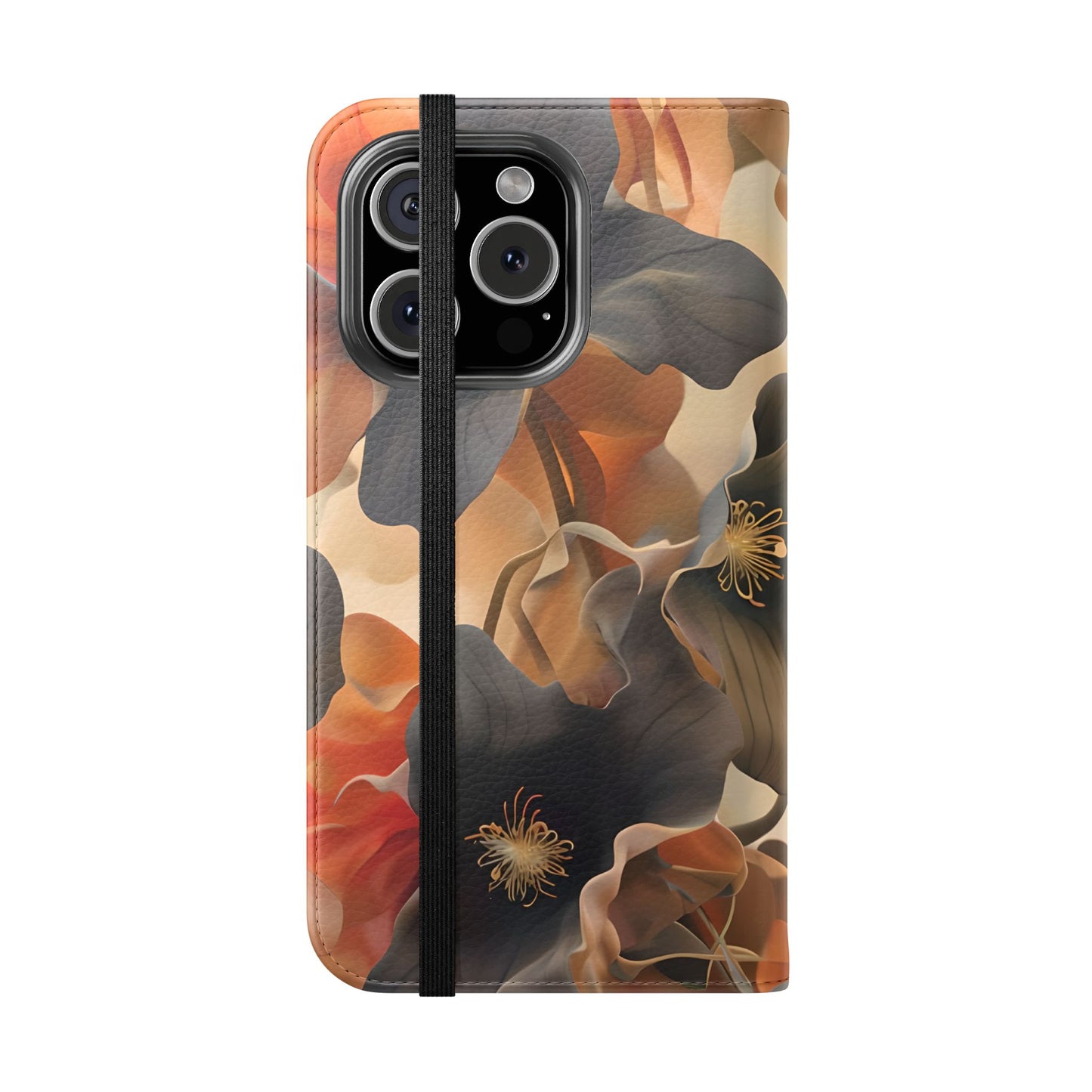 Autumn Ember Wallet Phone Case - Modern Primary Color Design - Flip Cover for iPhone