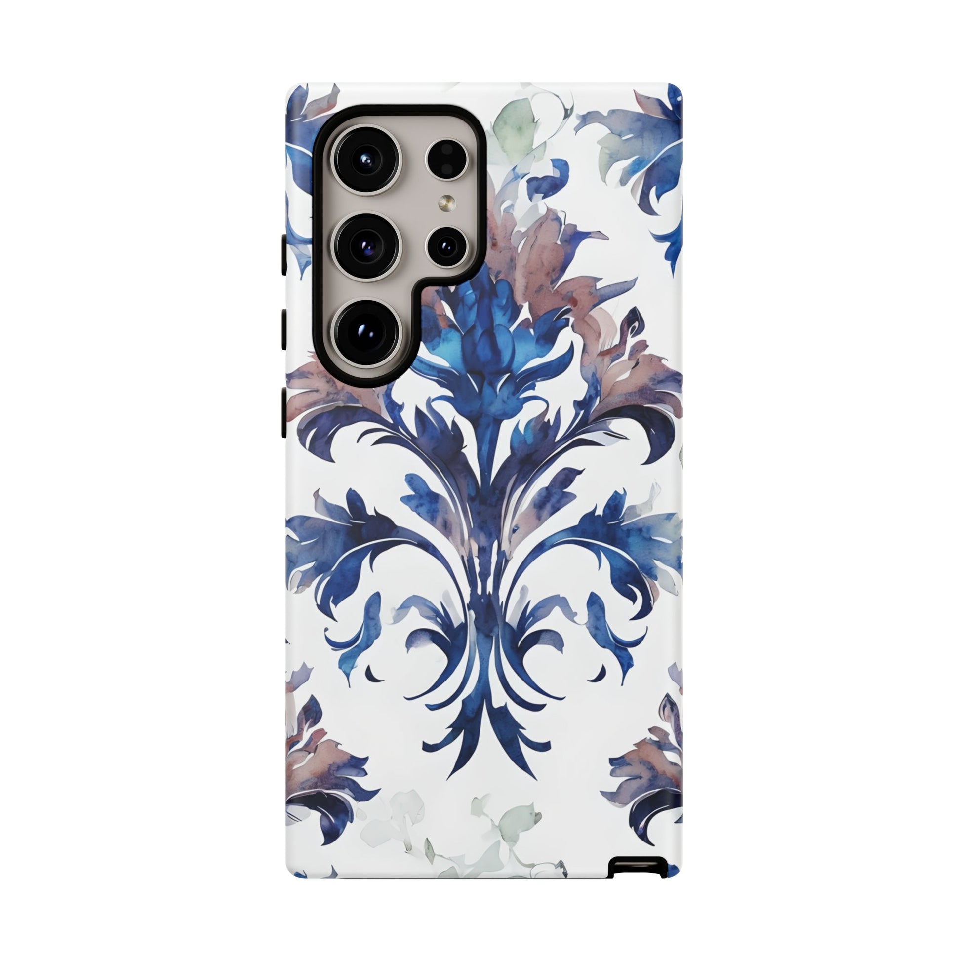 Delft Reverie - Elegant Blue & White Samsung S24 Ultra Tough Phone Case - Dutch Delftware-Inspired Floral Design