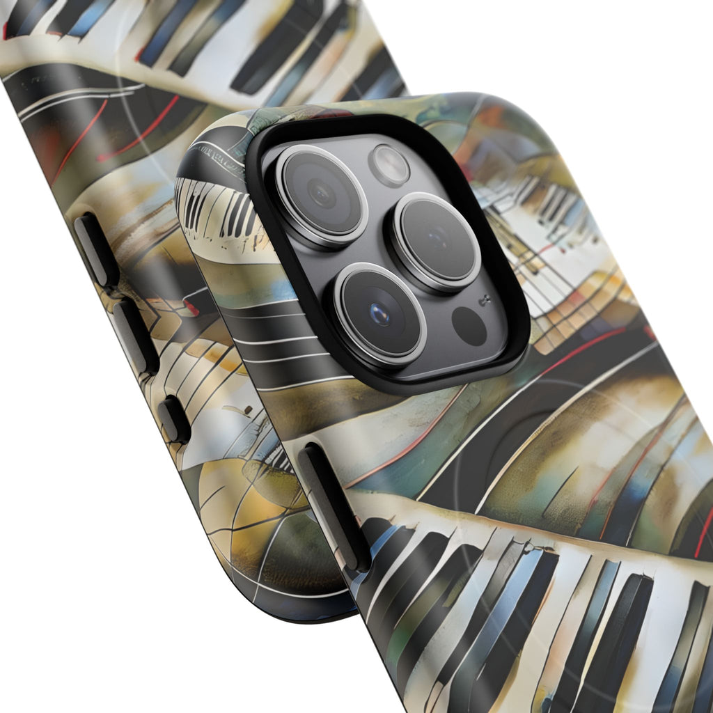 Ivory Cascade Abstract Keyboard Music iPhone 15 Pro MagSafe Case