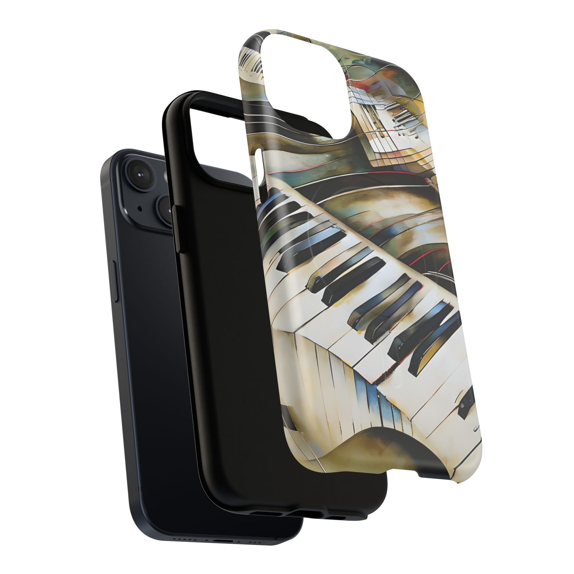 Ivory Cascade Abstract Keyboard Music iPhone 14 MagSafe Case