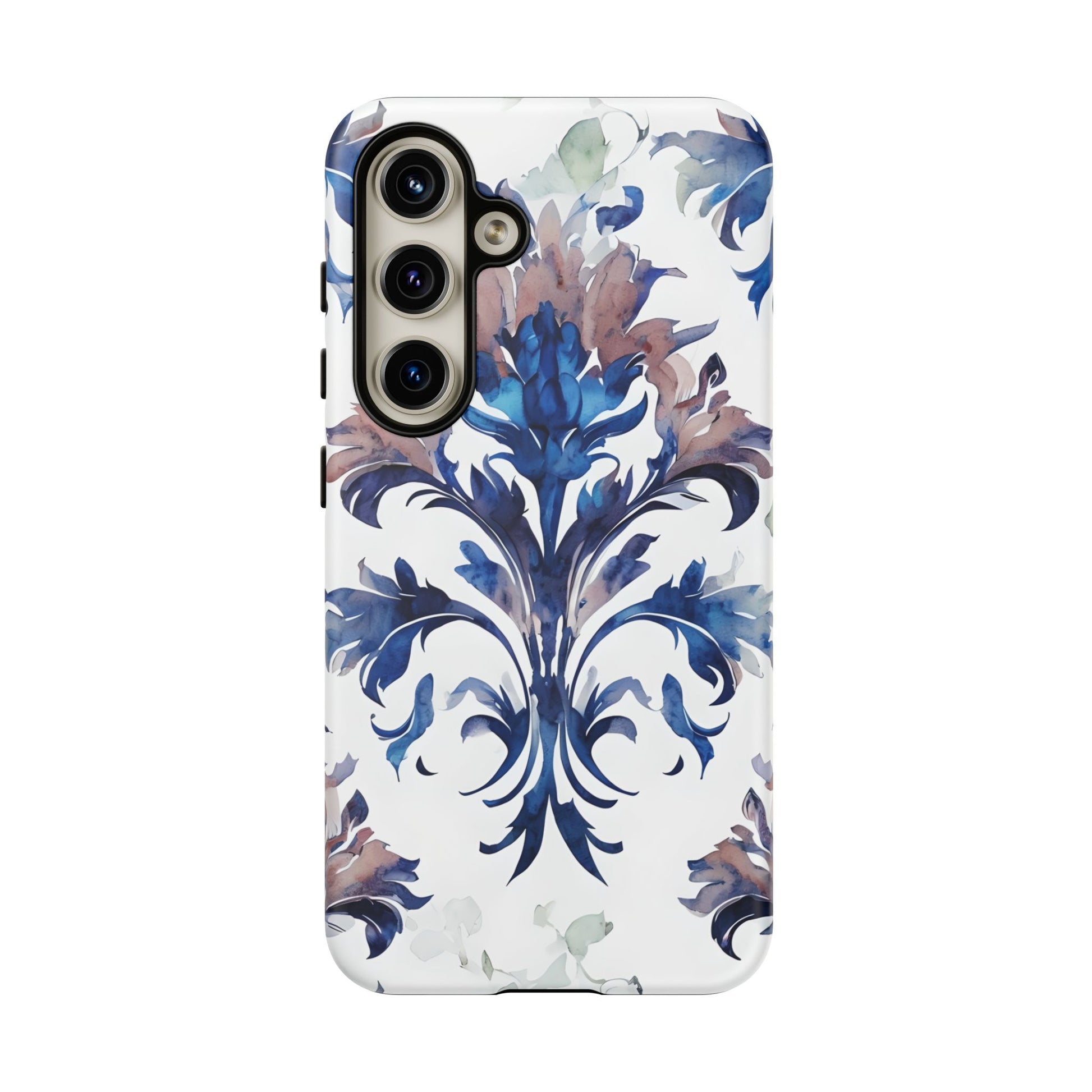 Delft Reverie - Elegant Blue & White Samsung S24 Tough Phone Case - Dutch Delftware-Inspired Floral Design