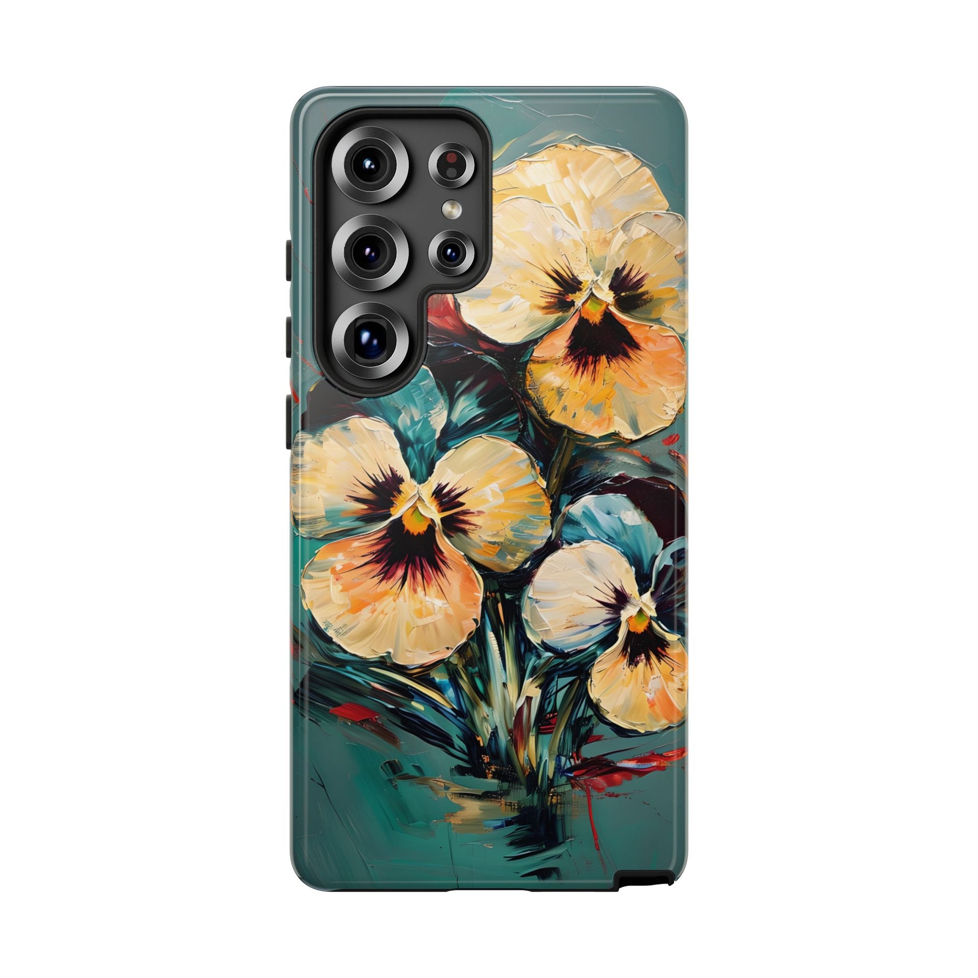 Golden Pansy Cascade Case for Samsung Galaxy S25 Ultra - Premium Shockproof Designer Phone Cover