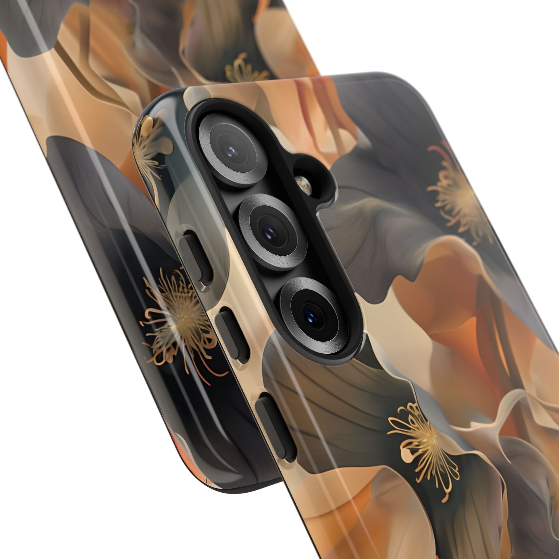 Autumn Ember - Moody Floral Art Samsung Galaxy S25 Tough Phone Case - Warm Earthy Botanical Design