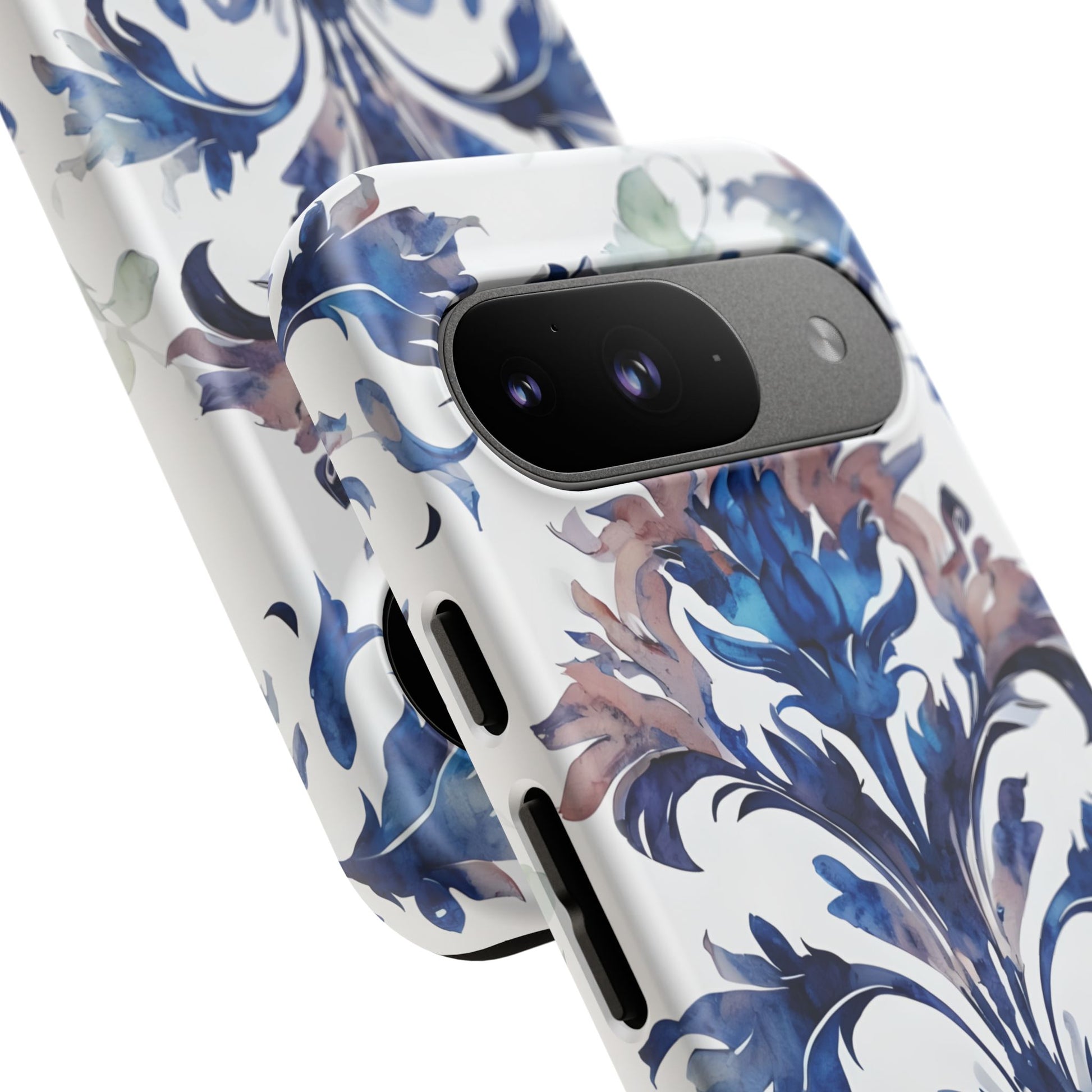 Delft Reverie - Elegant Blue & White Google Pixel 9 Tough Phone Case - Dutch Delftware-Inspired Floral Design