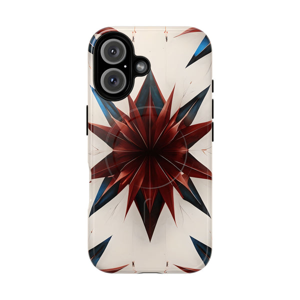 Garnet Starburst - Kaleidoscope Collection Gemstone Floral - iPhone 16 MagSafe Phone Case -Floral Burst Design