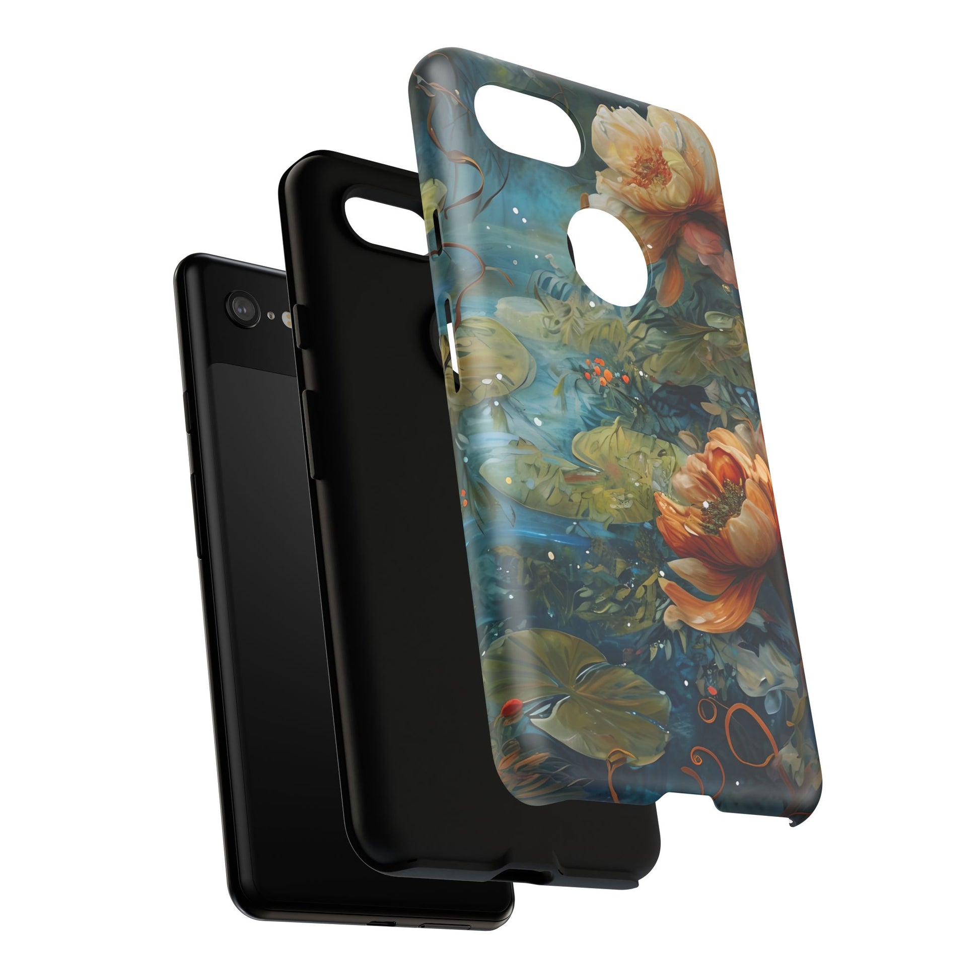 Waterlily Nocturne Tough Case for Google Pixel 3XL- Premium Artistic Shockproof Cover, Elegant Protective Phone Case