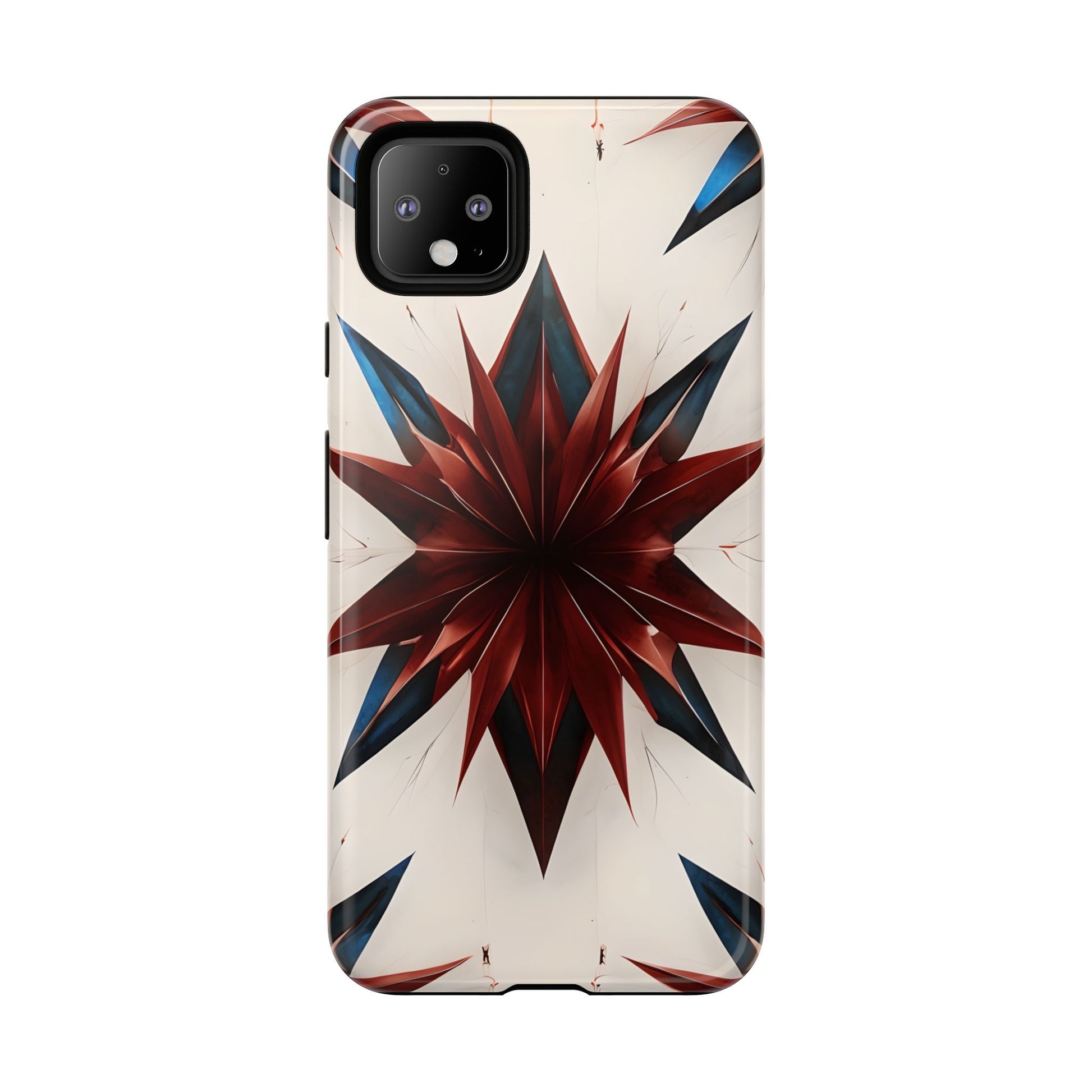 Garnet Starburst - Kaleidoscope Collection Gemstone Floral - Google Pixel 4XL Tough Phone Case - Floral Burst Design