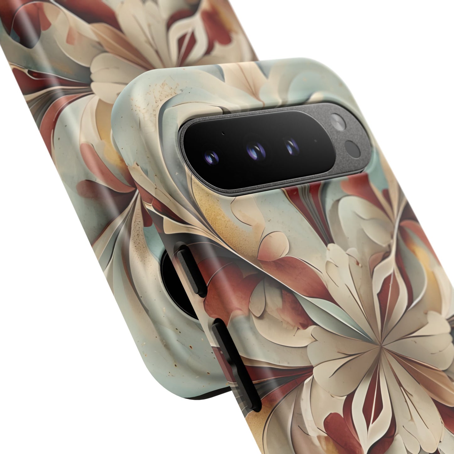 Vintage Baroque Blossom - Ornate Floral Art Google Pixel Tough Phone Case - Elegant Baroque-Inspired Design