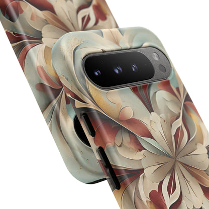 Vintage Baroque Blossom - Ornate Floral Art Google Pixel Tough Phone Case - Elegant Baroque-Inspired Design