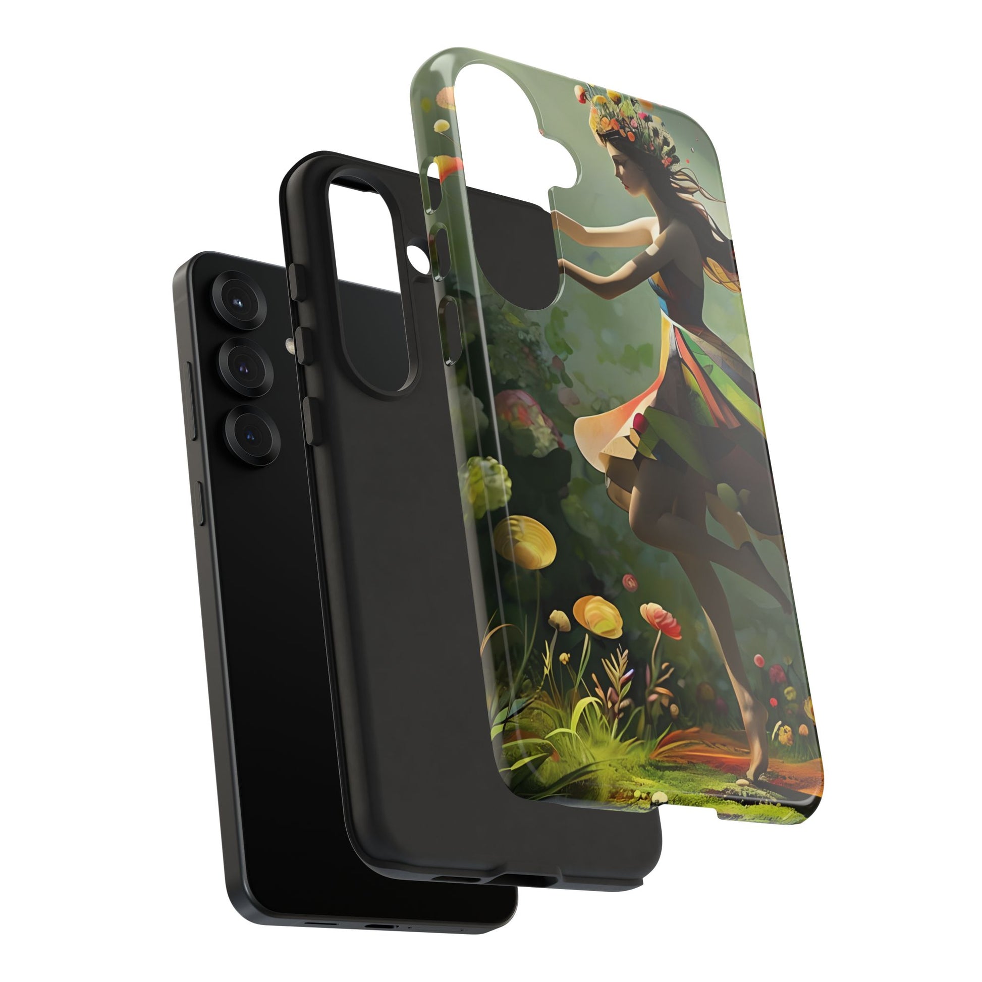 Dancing Wildflower Muse Samsung Galaxy S25 Plus Tough Case - Artistic Floral Fantasy Cover - Whimsical Nature-Inspired Protective Accessory