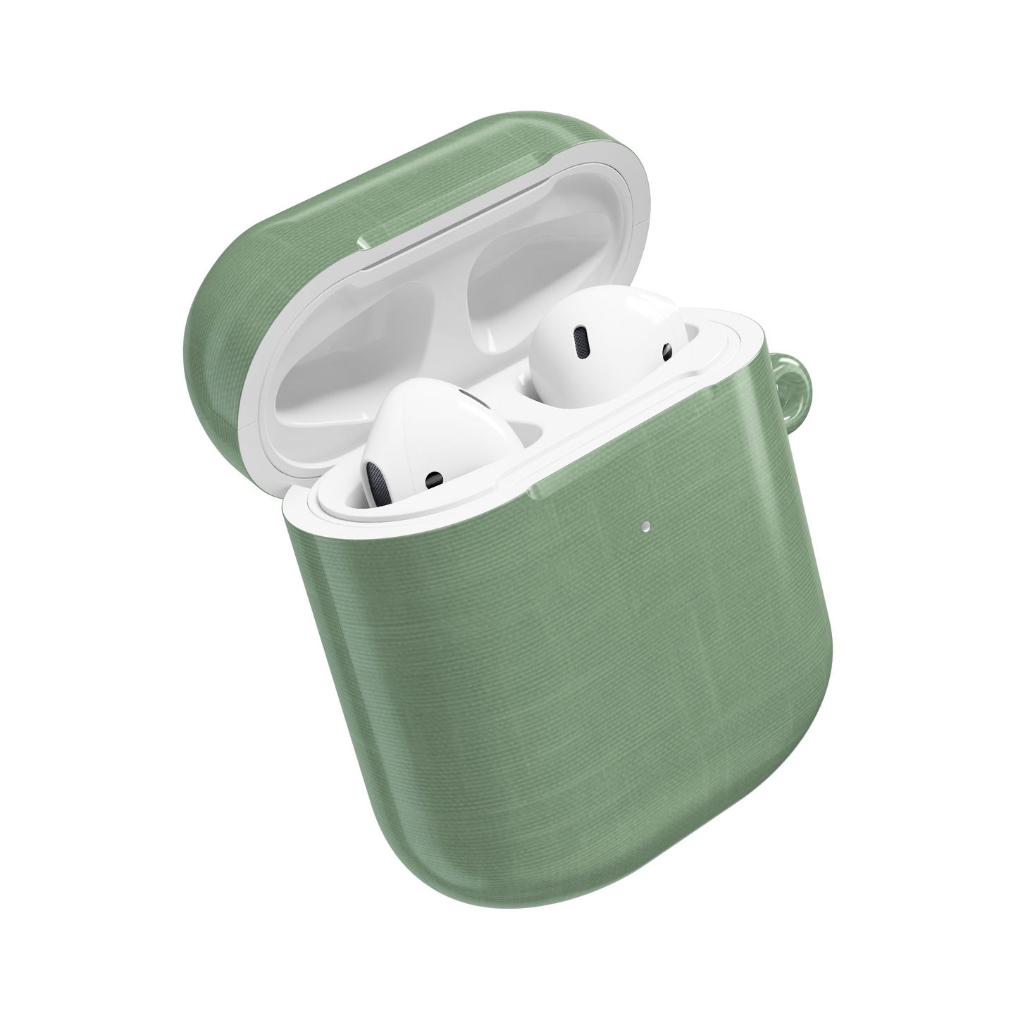 Sage Linen AirPods Case - Minimalist Green Fabric Texture Cover for Gen 1, 2, 3, Pro Gen 1 & 2
