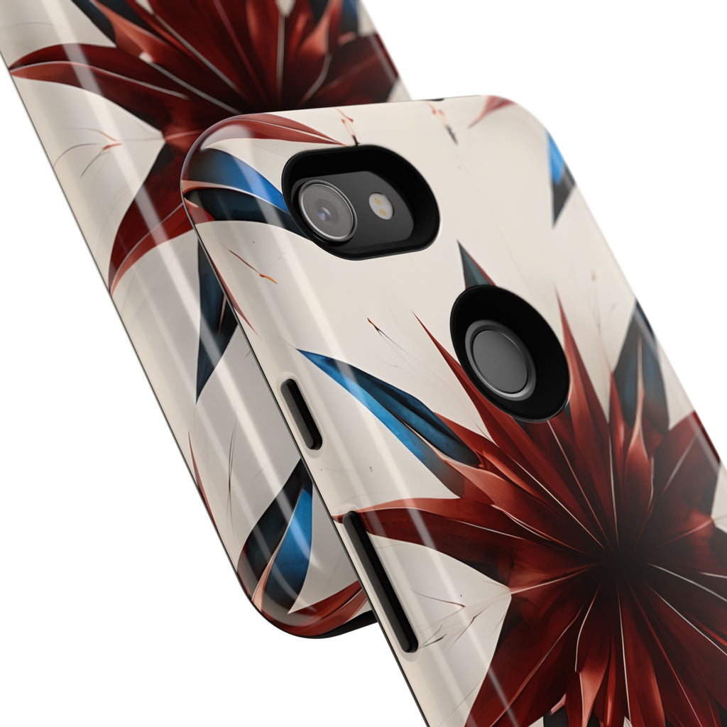 Garnet Starburst - Kaleidoscope Collection Gemstone Floral - Google Pixel 3a Tough Phone Case - Floral Burst Design