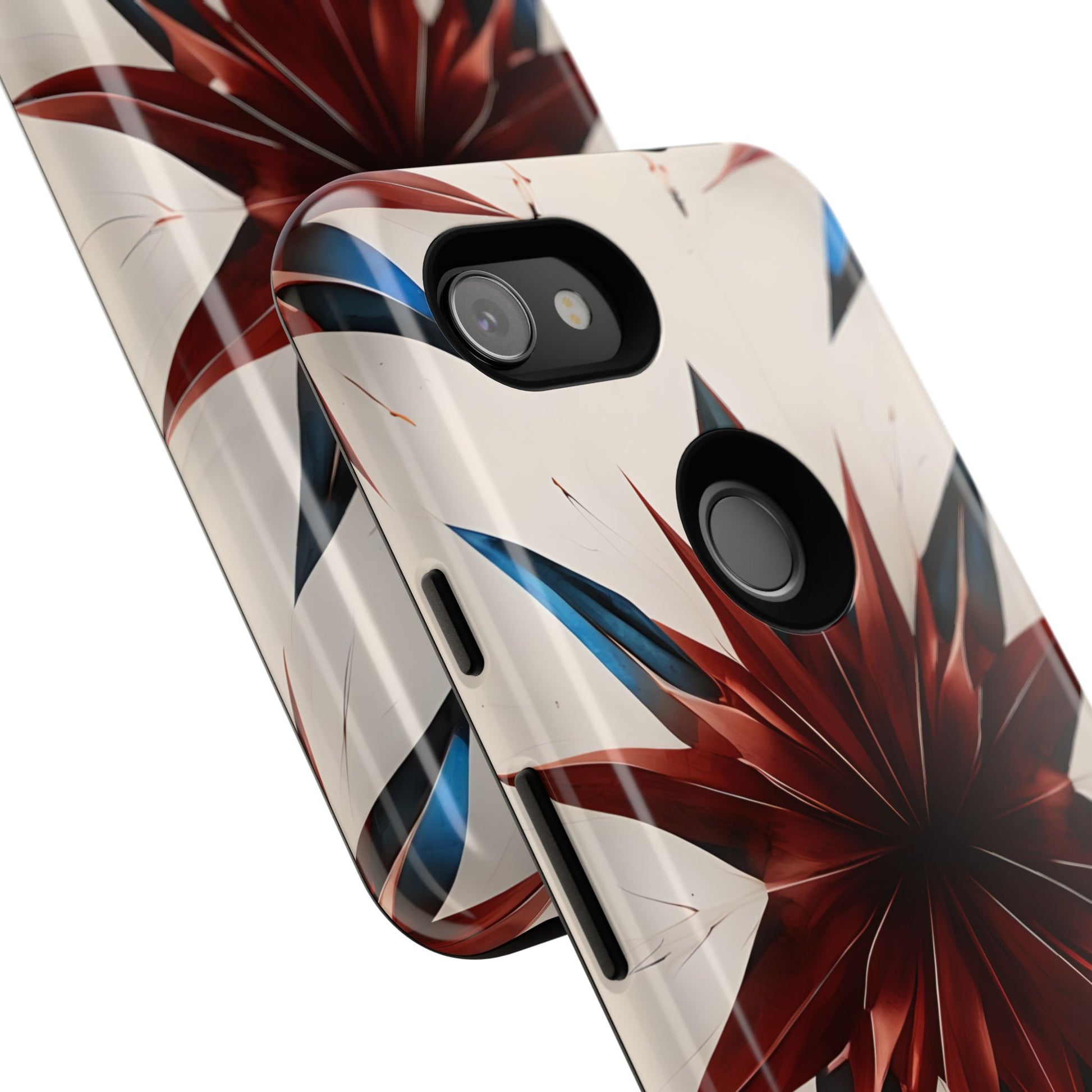 Garnet Starburst - Kaleidoscope Collection Gemstone Floral - Google Pixel 3a Tough Phone Case - Floral Burst Design