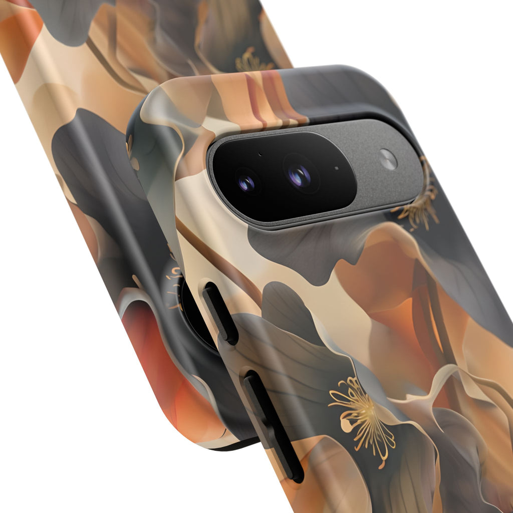 Autumn Ember - Moody Floral Art Google Pixel 9 Tough Phone Case - Warm Earthy Botanical Design