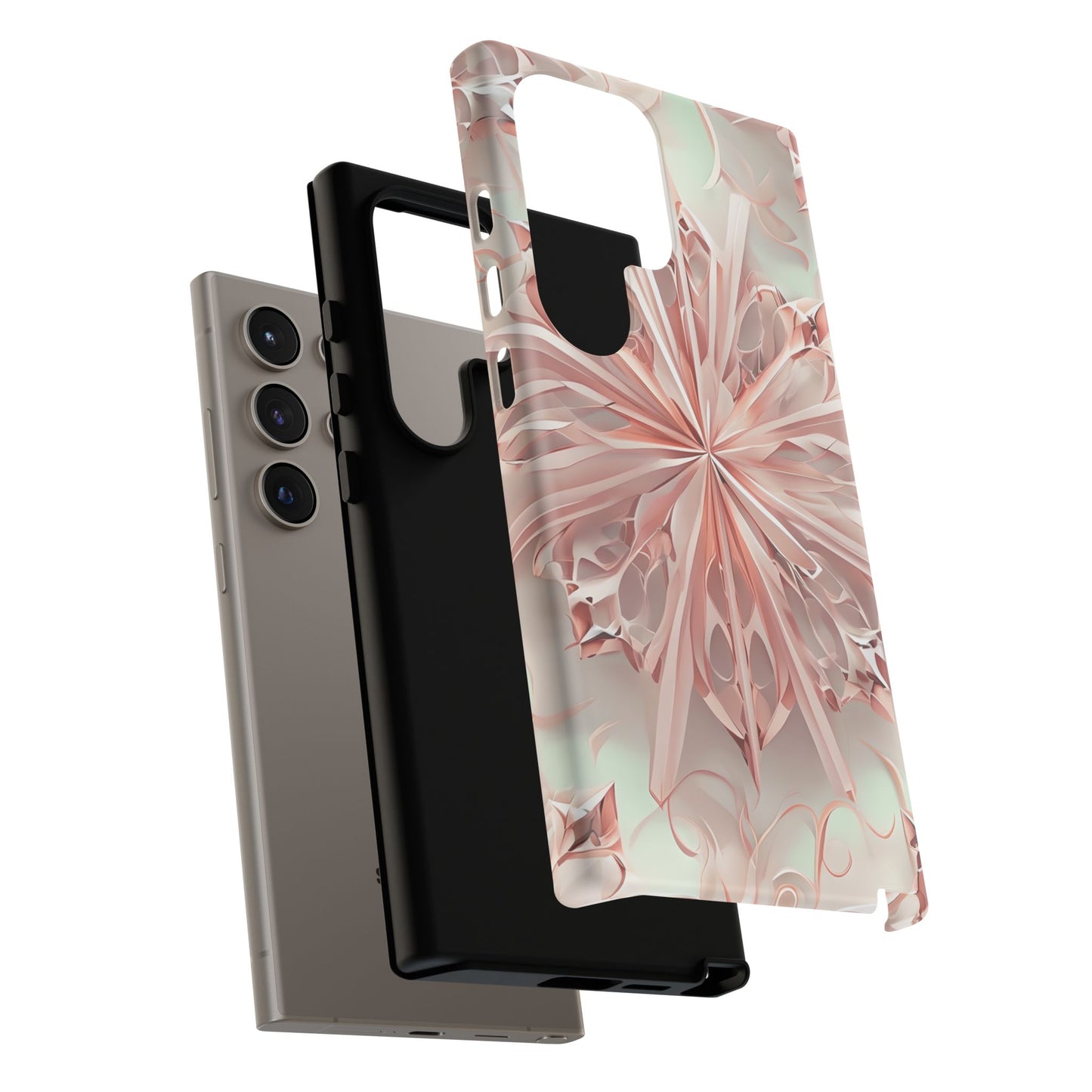 Blush Frost from our Kaleidoscope Collection - Samsung Galaxy tough case - Soft Pink Geometric Floral Design