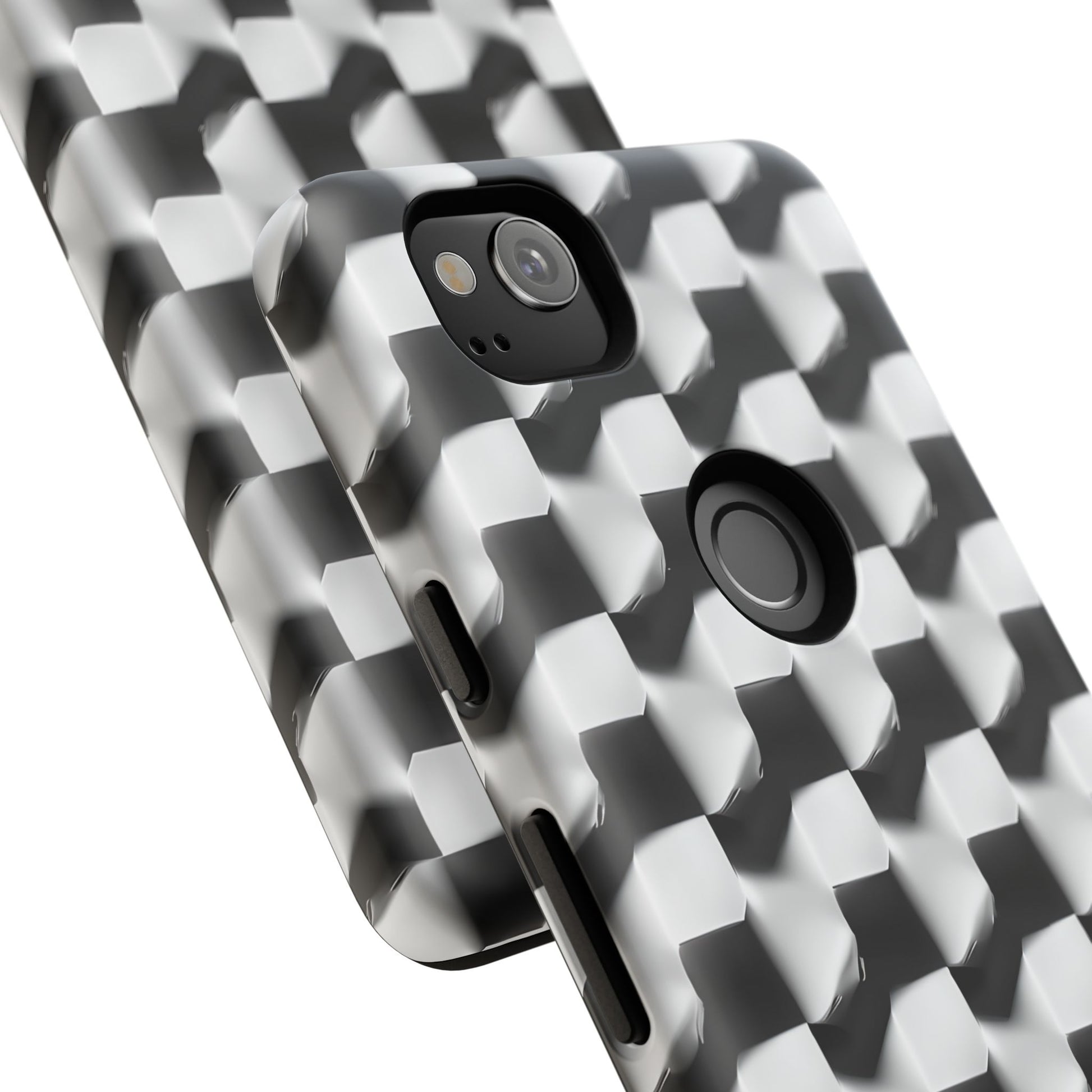 Monochrome Grid Tough Case for Google Pixel 2 - Classic Checkerboard, Black & White, Minimalist Trend