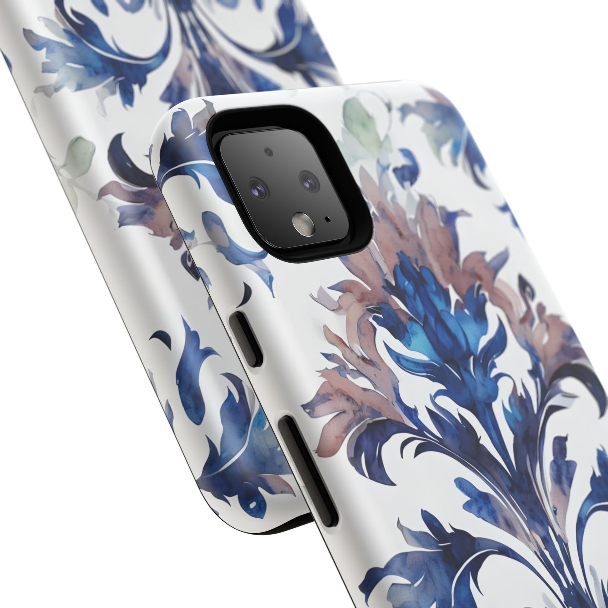 Delft Reverie - Elegant Blue & White Google Pixel 4XL Tough Phone Case - Dutch Delftware-Inspired Floral Design