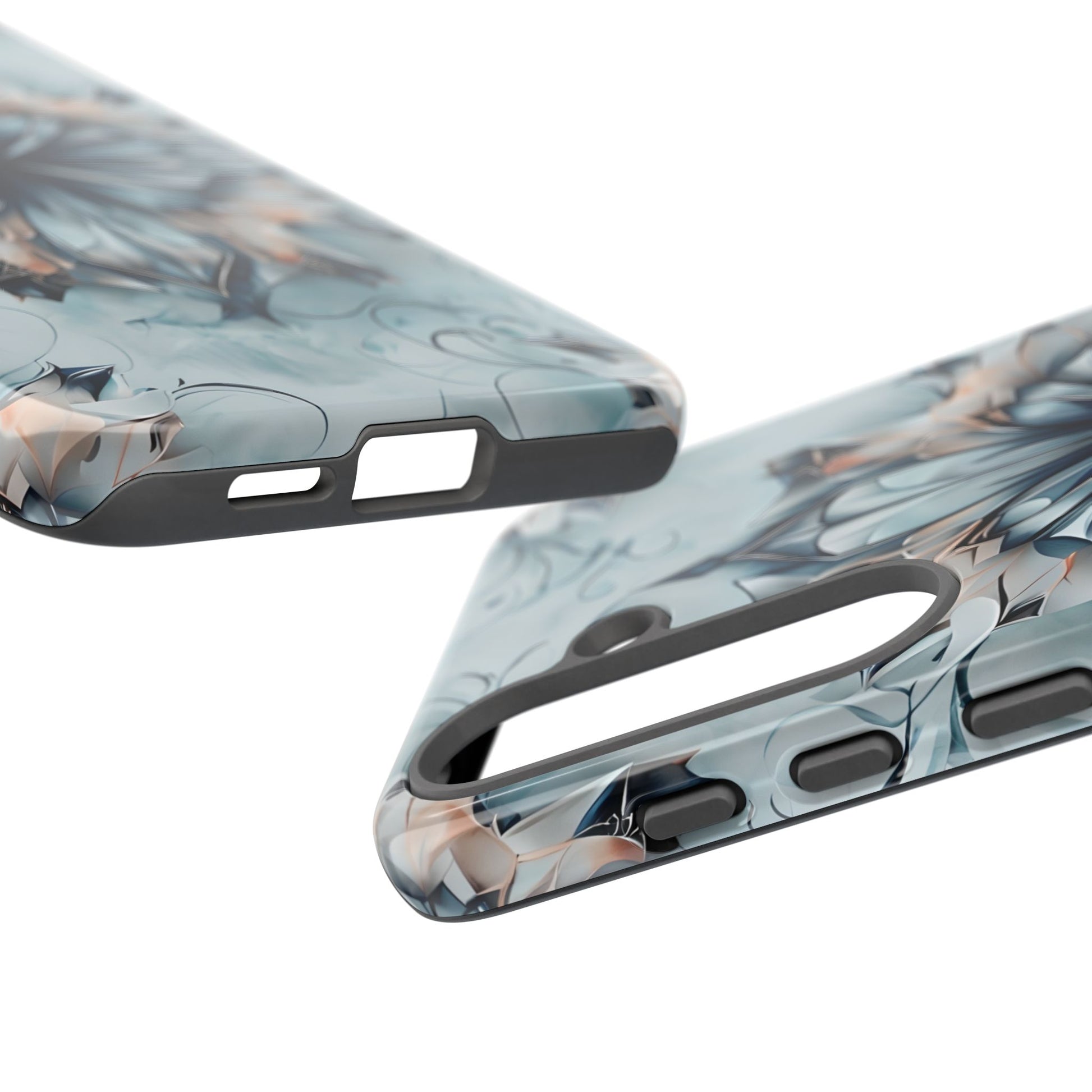Indigo Mirage - Artistic Kaleidoscope Collection Artistic Floral - Samsung Galaxy S25 Plus Tough Phone Case - Bold Indigo Symmetrical Design