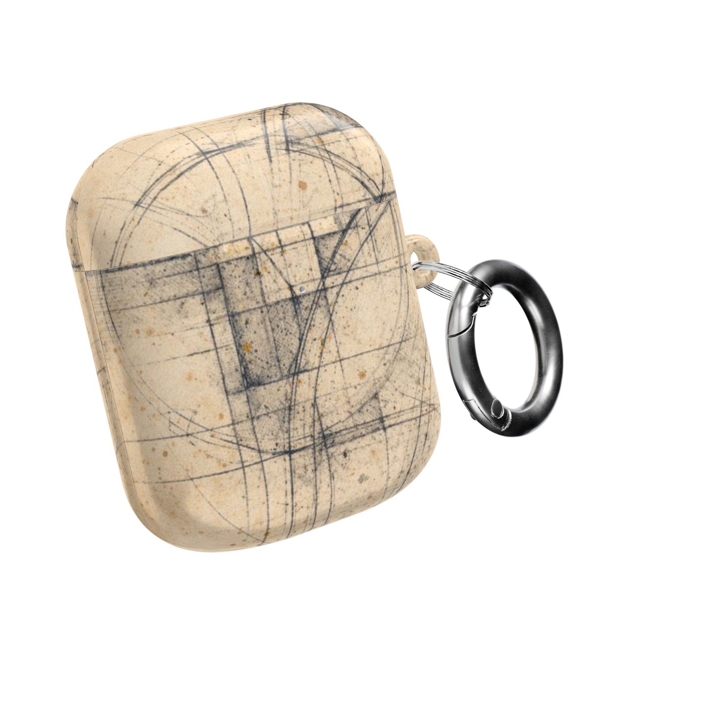 Architectural Parchment Blueprint AirPods Case - Minimalist Technical Sketch Design for Gen 1–4 & Pro