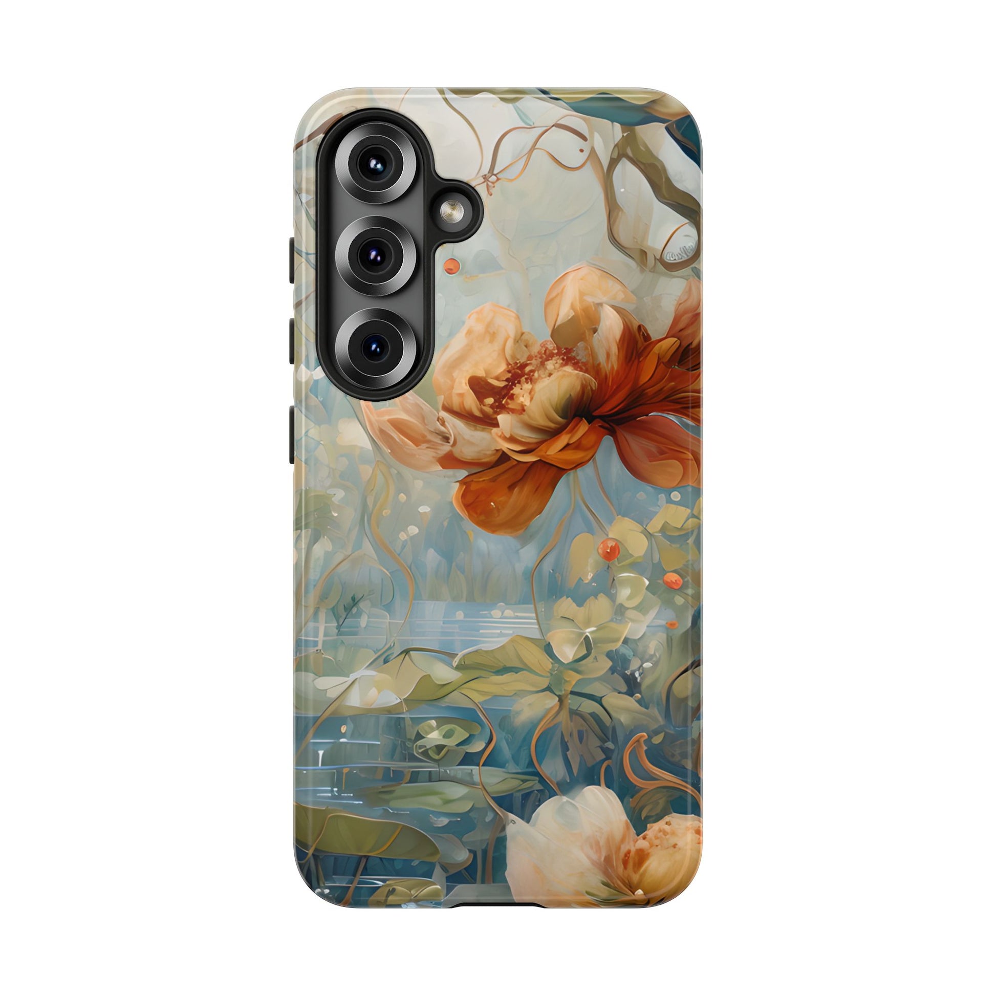 Waterlily Dreamscape - Artistic Floral Samsung Galaxy S25 Tough Phone Case - Waterlily & Lotus Design