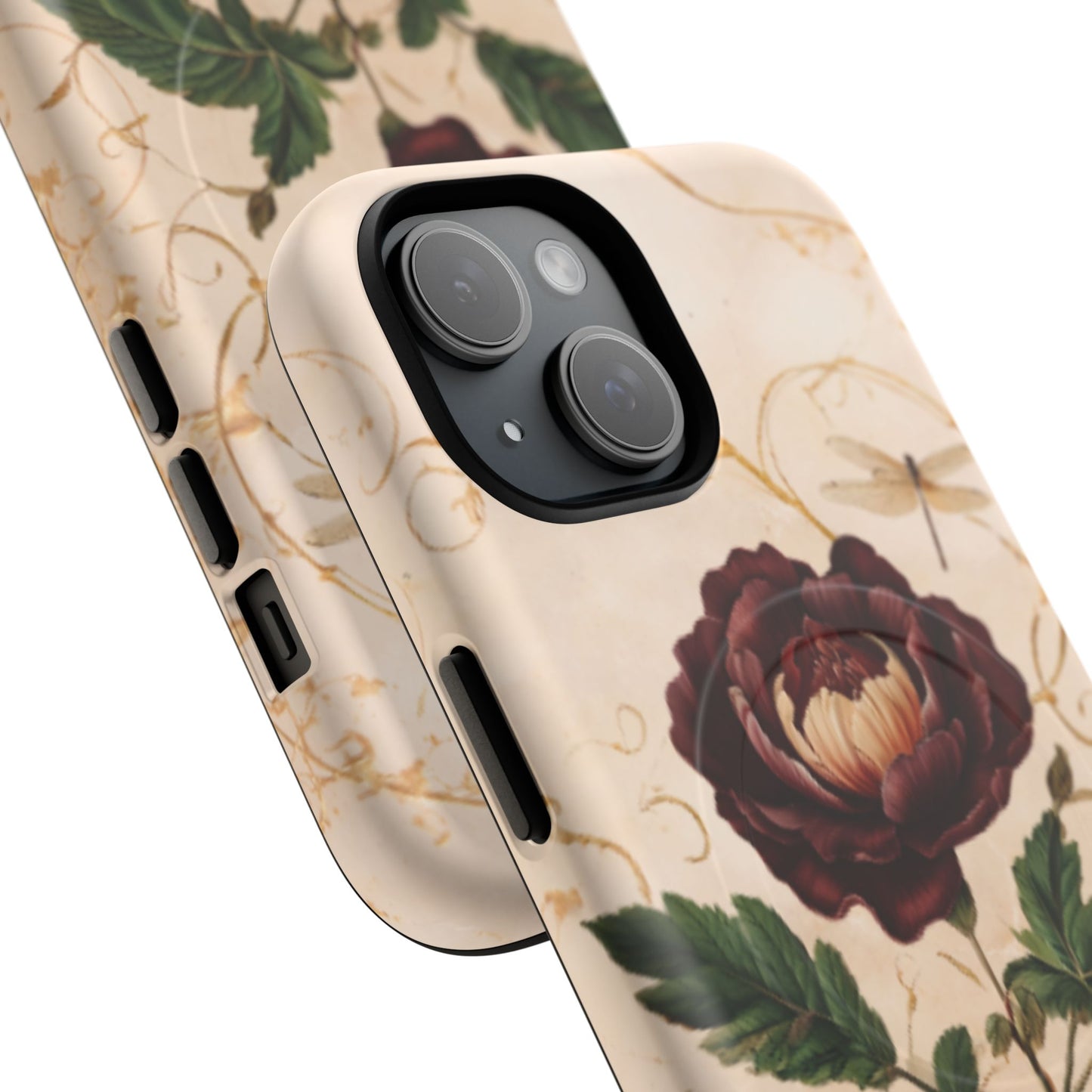 Vintage Burgundy Rose iPhone MagSafe Case