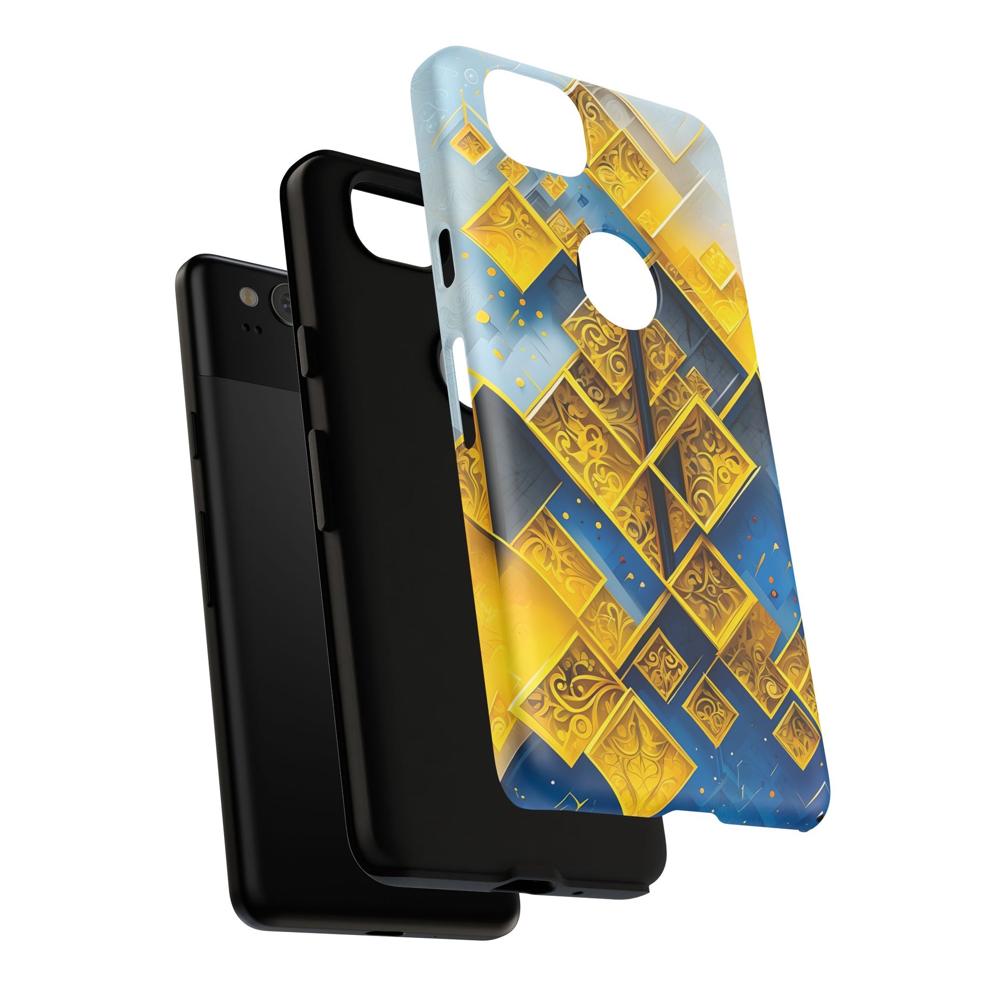 Golden Ascent Luxe Geometric Google Pixel 2 Tough Case - Elegant Abstract Gold Design