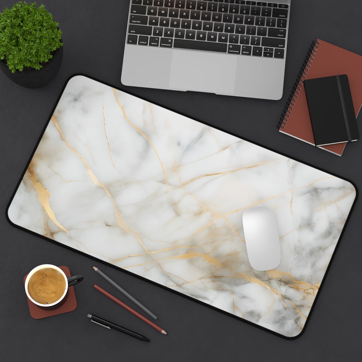 Golden Vein Desk Mat - Premium Office Desk Pad, 3 Sizes Available, Artistic Workspace Protection