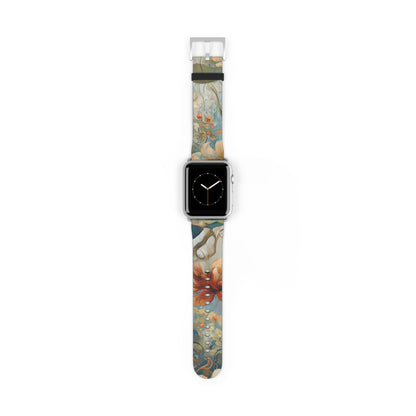Waterlily Dreamscape Designer Apple Watch Band - Premium Custom Strap for Series 1-9, SE & Ultra - Artistic Vegan Leather