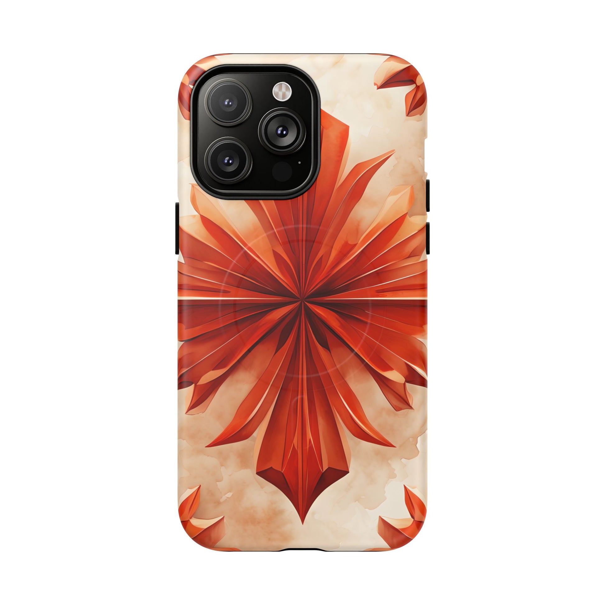 Sunset Fleur iPhone 14 Pro Max - Kaleidoscope Collection of MagSafe Compatible - Vibrant Sunset Flower Design