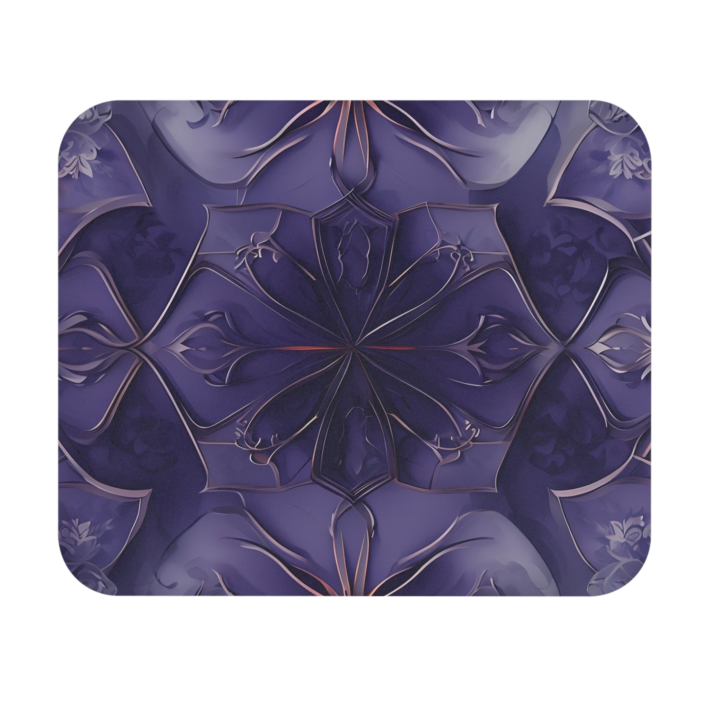 Violet Nebula mouse pad featuring deep purple abstract floral design
