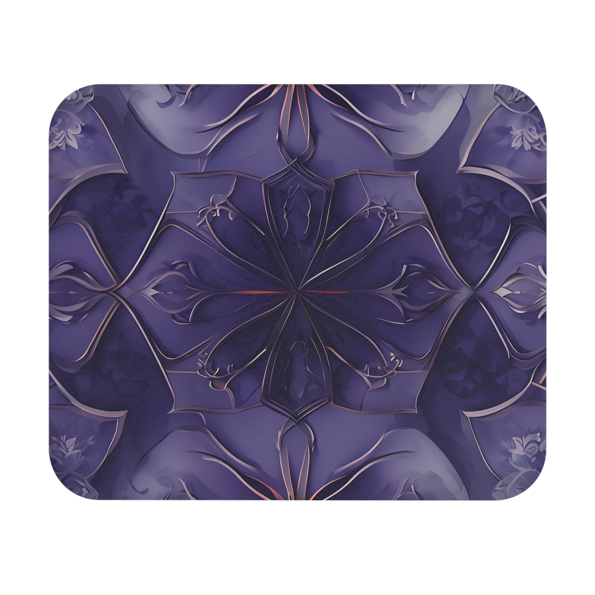 Violet Nebula mouse pad featuring deep purple abstract floral design