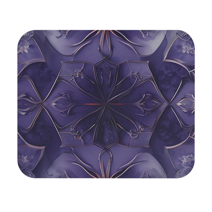Violet Nebula mouse pad featuring deep purple abstract floral design