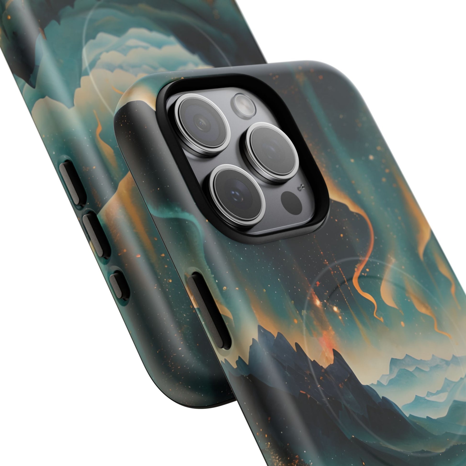 Aurora Dreamscape iPhone 15 Pro Max Case – Northern Lights Art, MagSafe Compatible, Tough Shockproof Cover