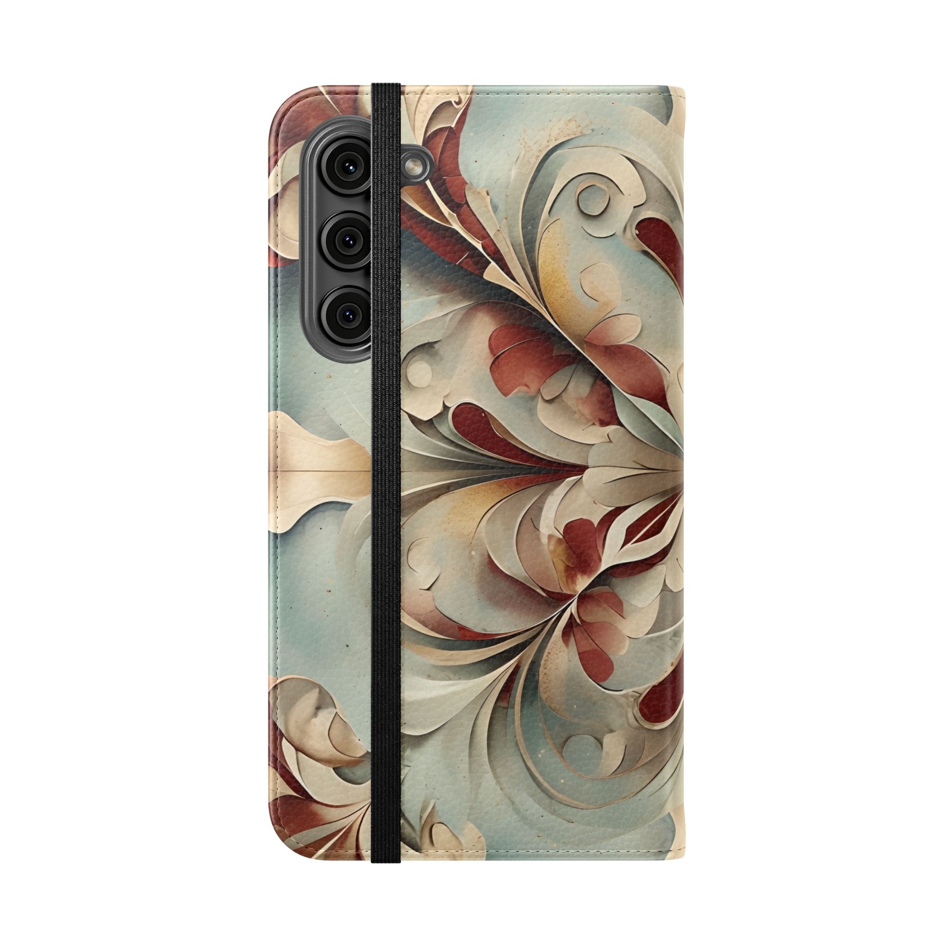 Vintage Baroque Blossom Wallet Phone Case - Elegant Floral Flip Cover for Samsung Galaxy S23 Plus