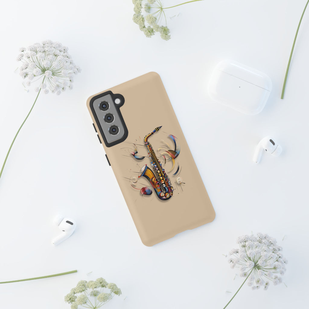 Brass Rhapsody Artistic Saxophone Music Tough Case for Samsung Galaxy S21 - Shockproof Phone Cover